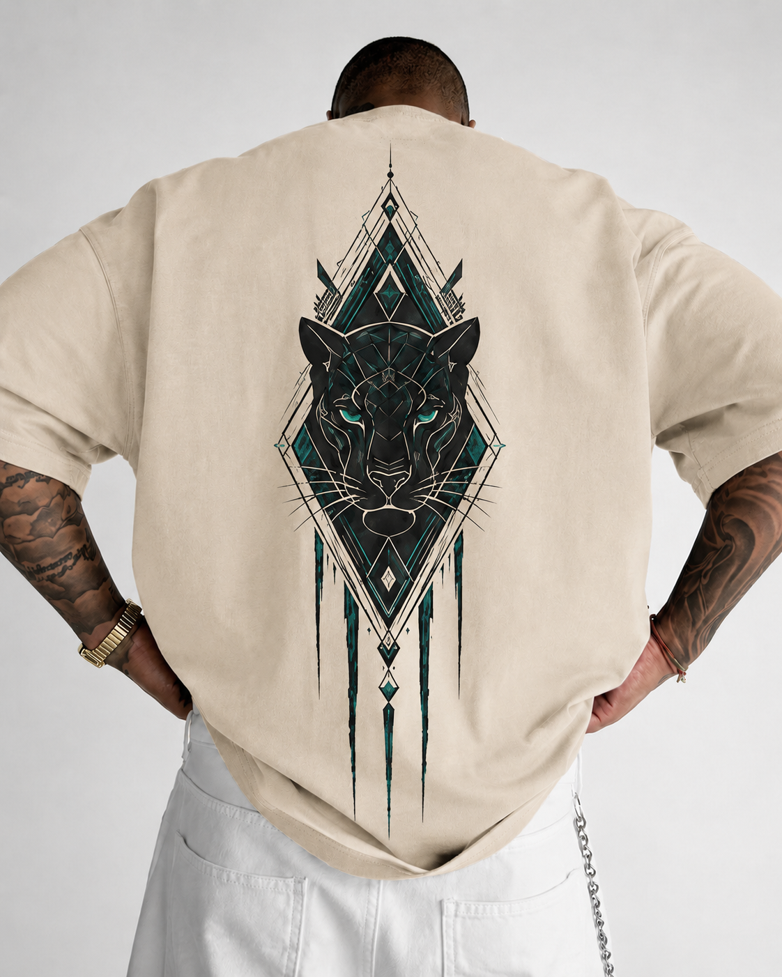 تيشيرت ILEERA Geometric Panther أوفرسايز مطبوع - دليل اختيار برنامج الغسالة