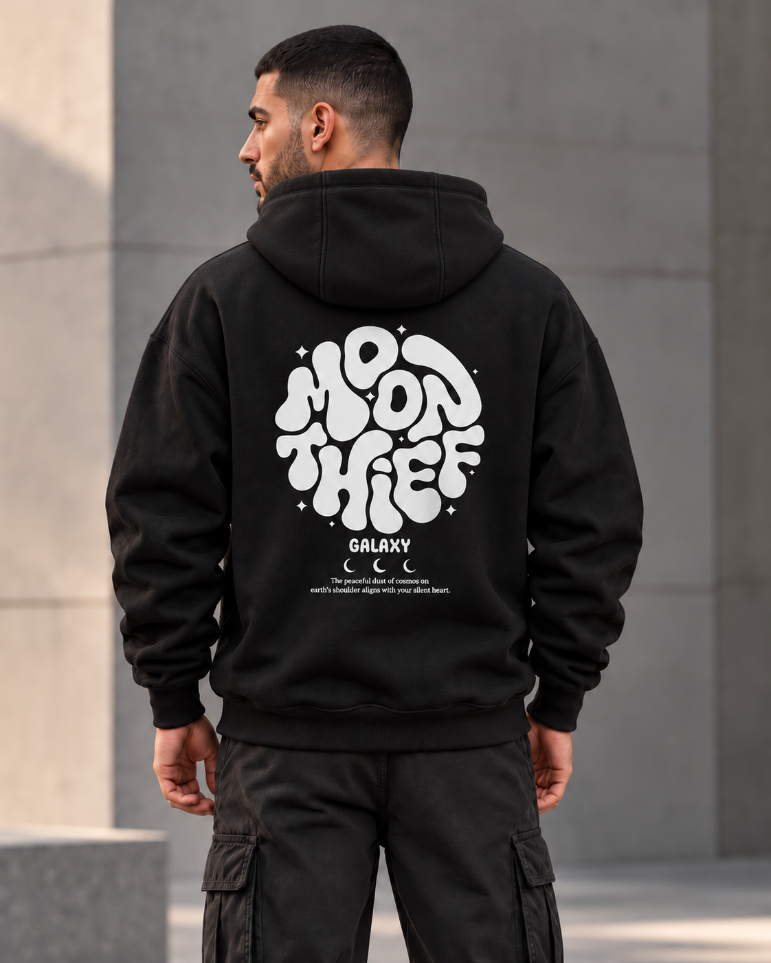ILEERA® Premium Cotton Moon Thief Front & Back Print Hoodie