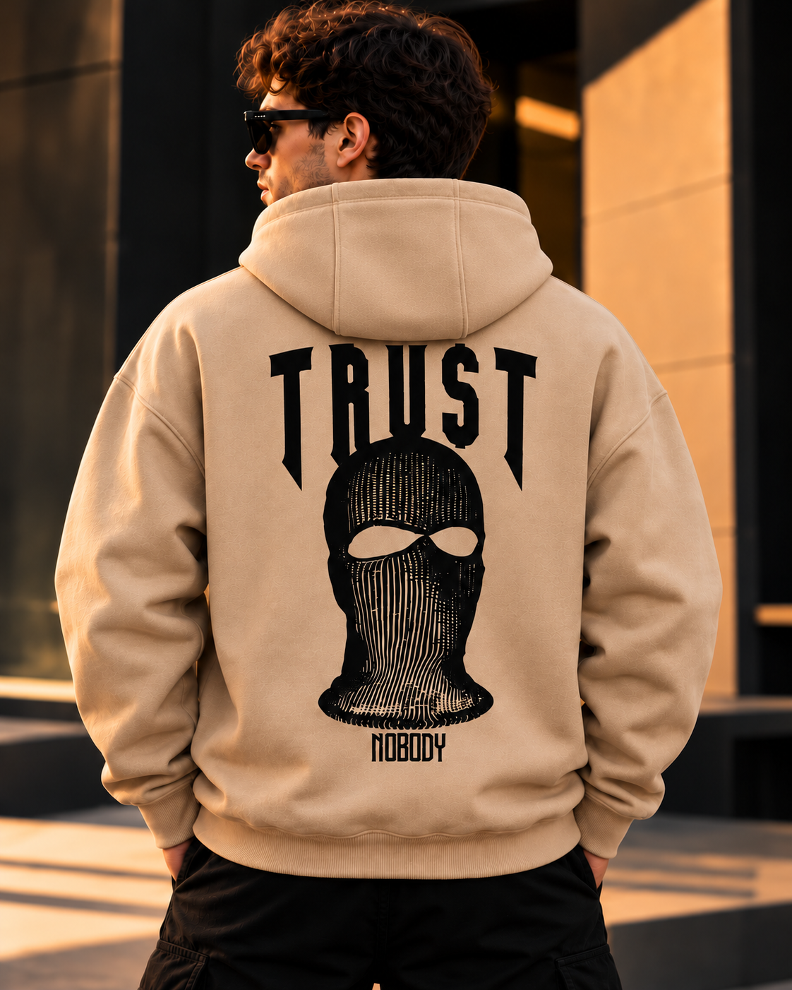 ILEERA® Premium Cotton Trust Nobody Back Print Hoodie