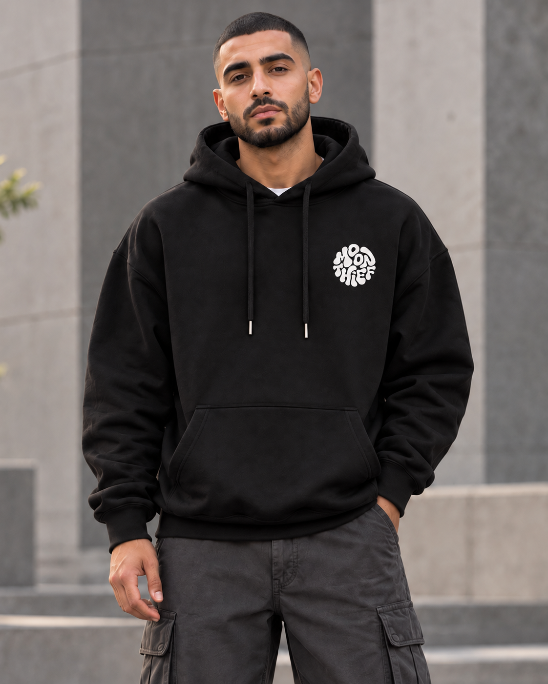 ILEERA® Premium Cotton Moon Thief Front & Back Print Hoodie