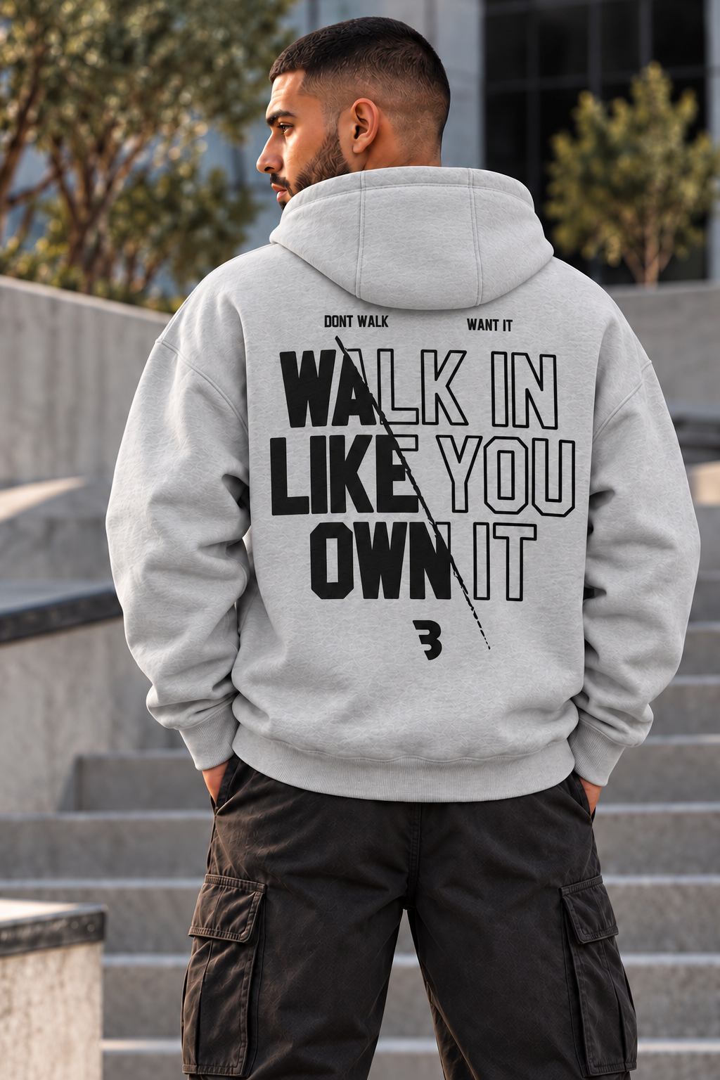 ILEERA® Premium Cotton Own It Front & Back Print Hoodie