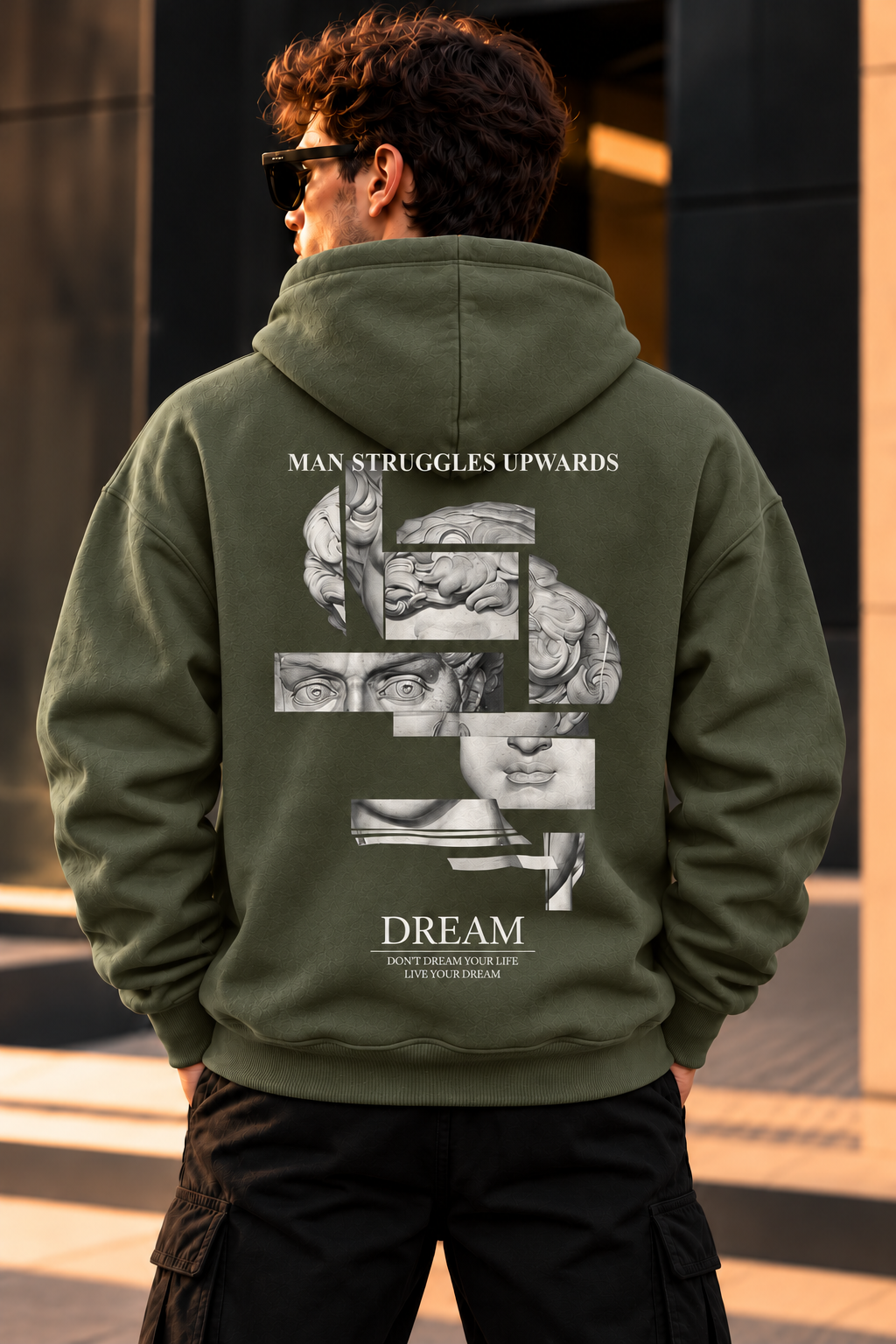 ILEERA® Premium Cotton Dream Sculpture Back Print Hoodie