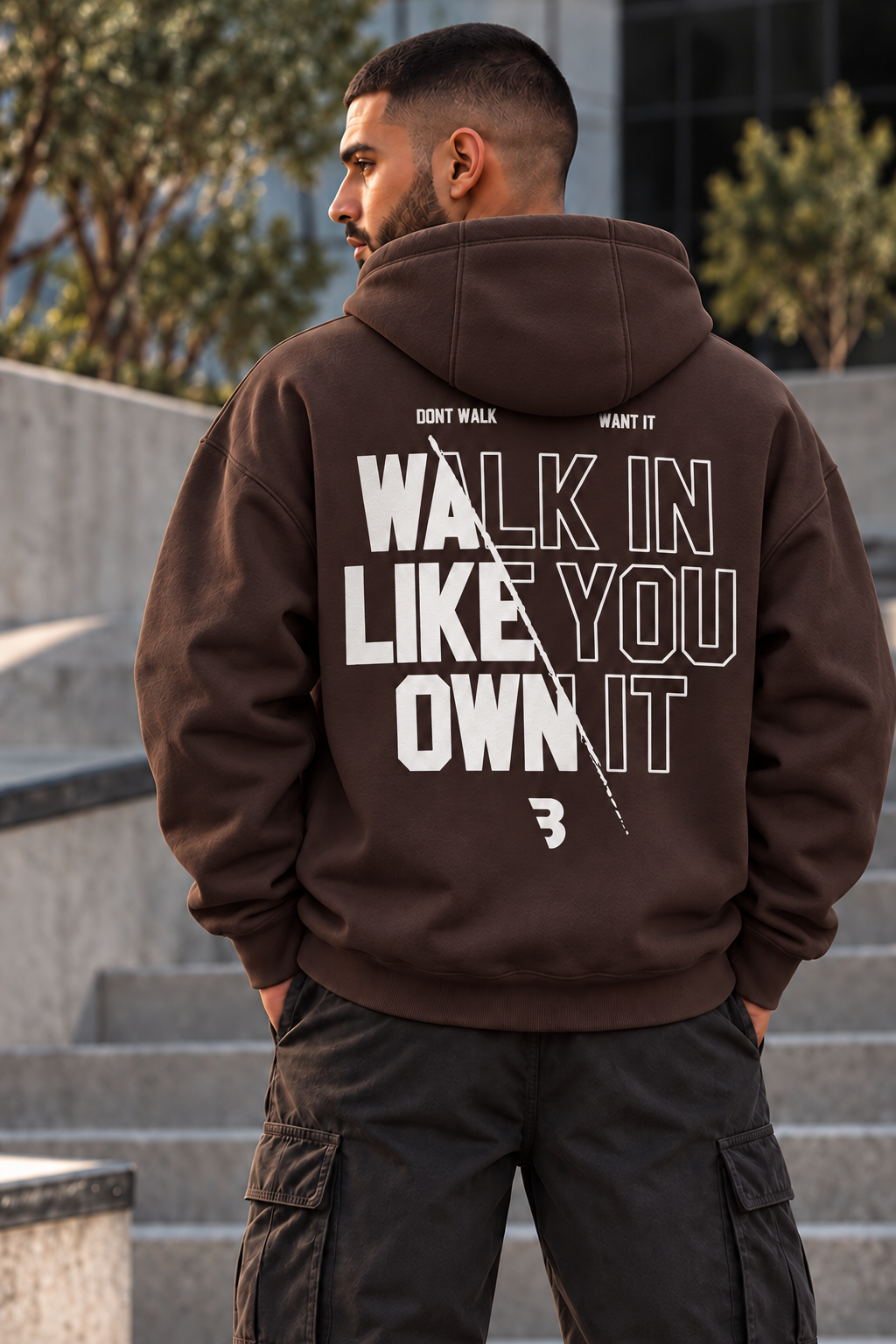 ILEERA® Premium Cotton Own It Front & Back Print Hoodie