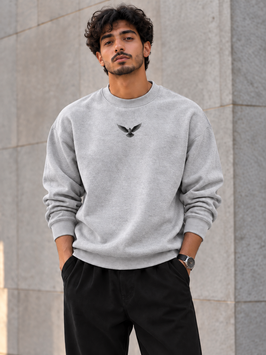 ILEERA® Premium Cotton Holy Spirit Dove Front & Back Print Crewneck Sweatshirt
