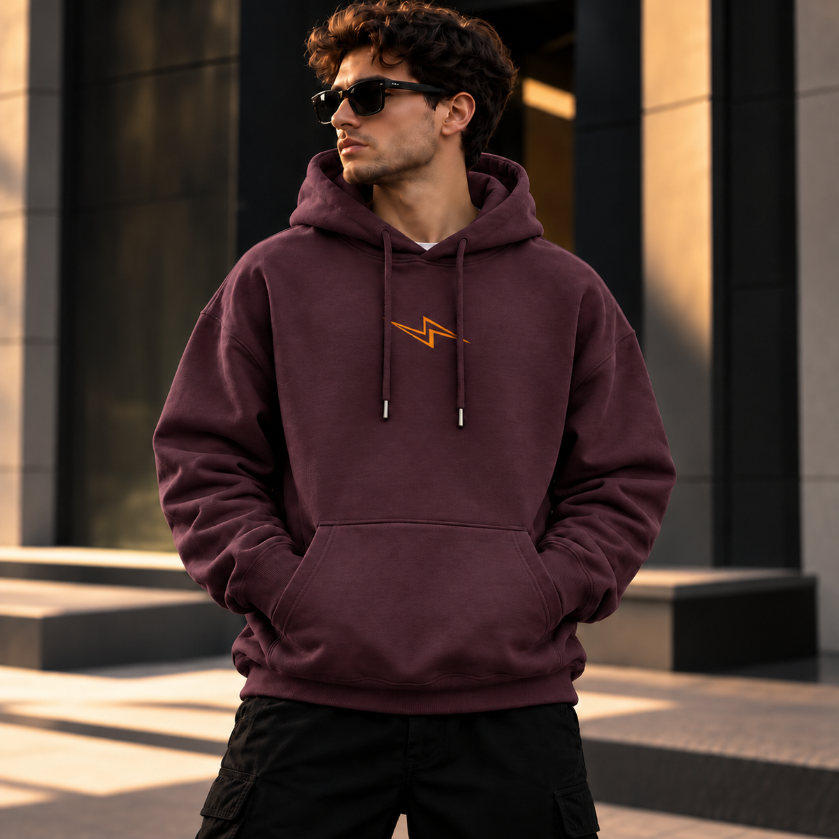 ILEERA® Premium Cotton Freedom Lightning Front & Back Print Hoodie