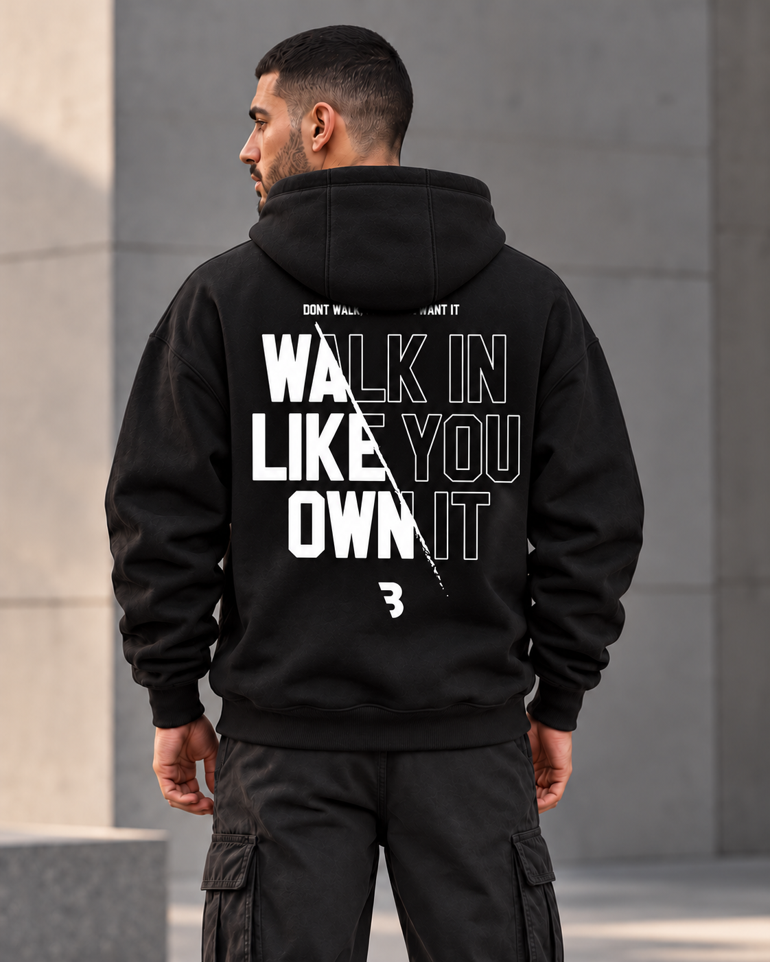 ILEERA® Premium Cotton Own It Front & Back Print Hoodie