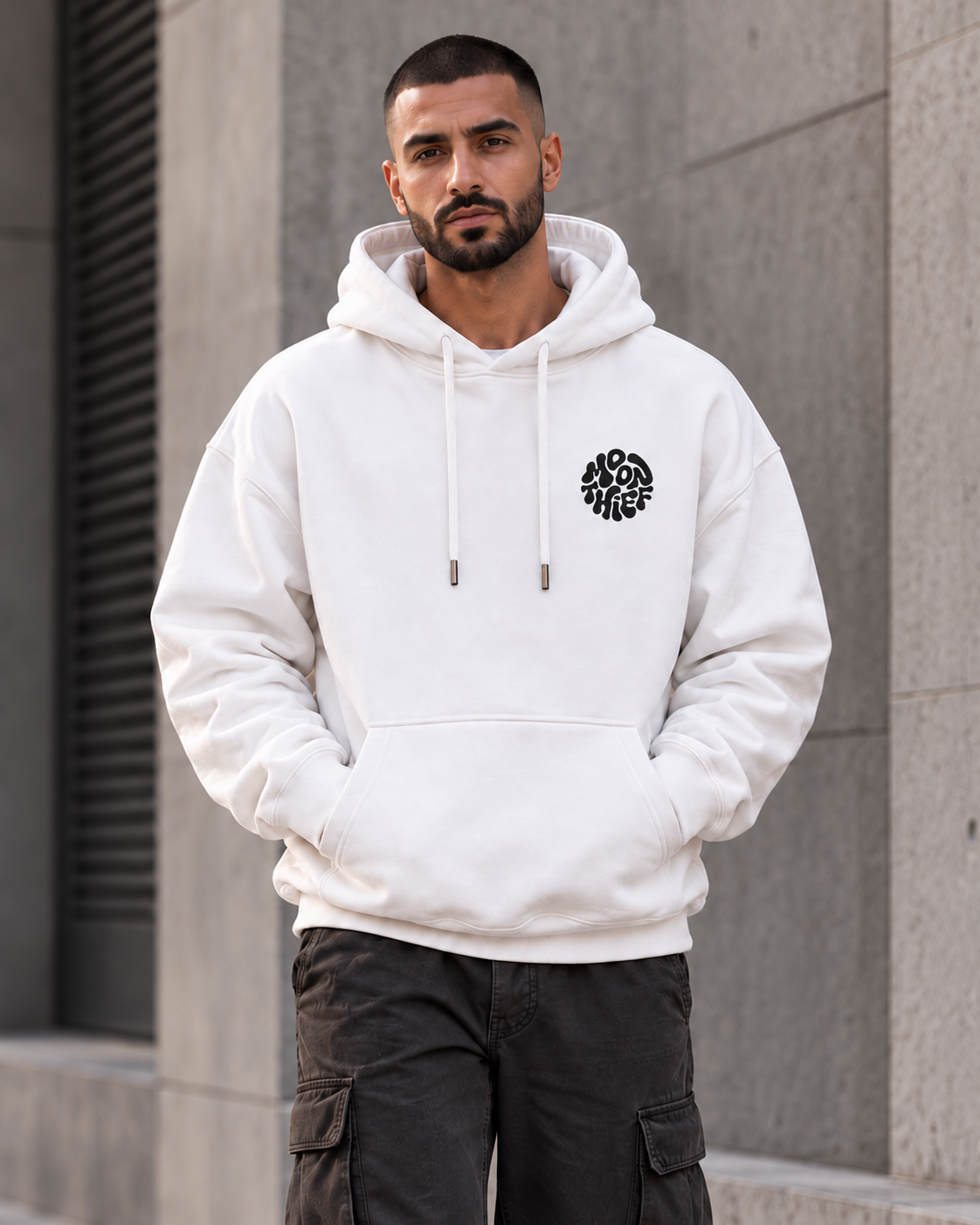 ILEERA® Premium Cotton Moon Thief Front & Back Print Hoodie
