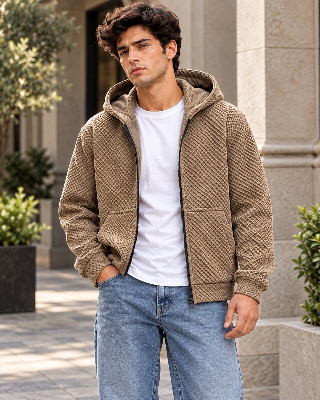 هودي رجالي بسوستة كاملة ونسيج ناعم