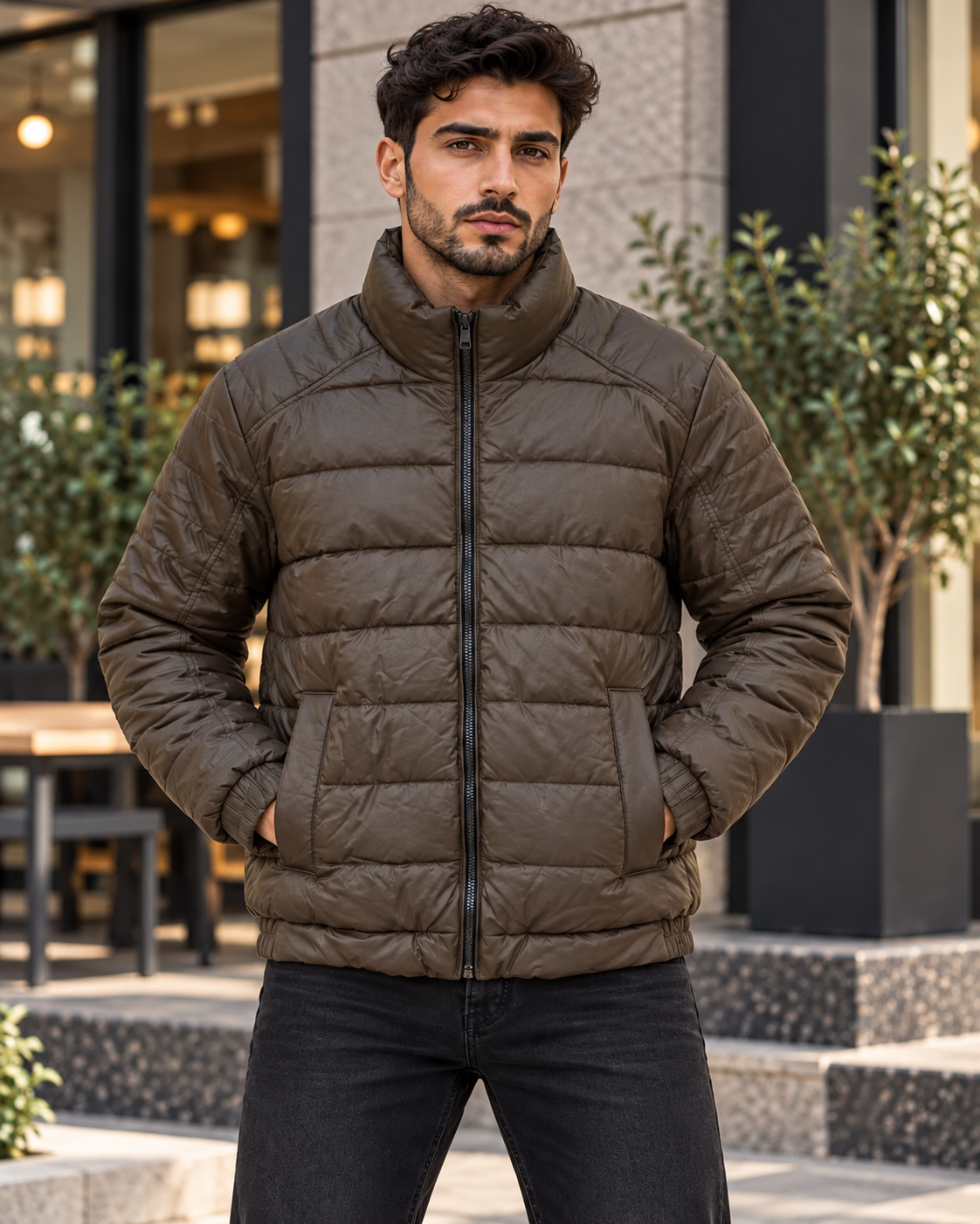 ILEERA® Essential Quilted Stand Collar Puffer Jacket