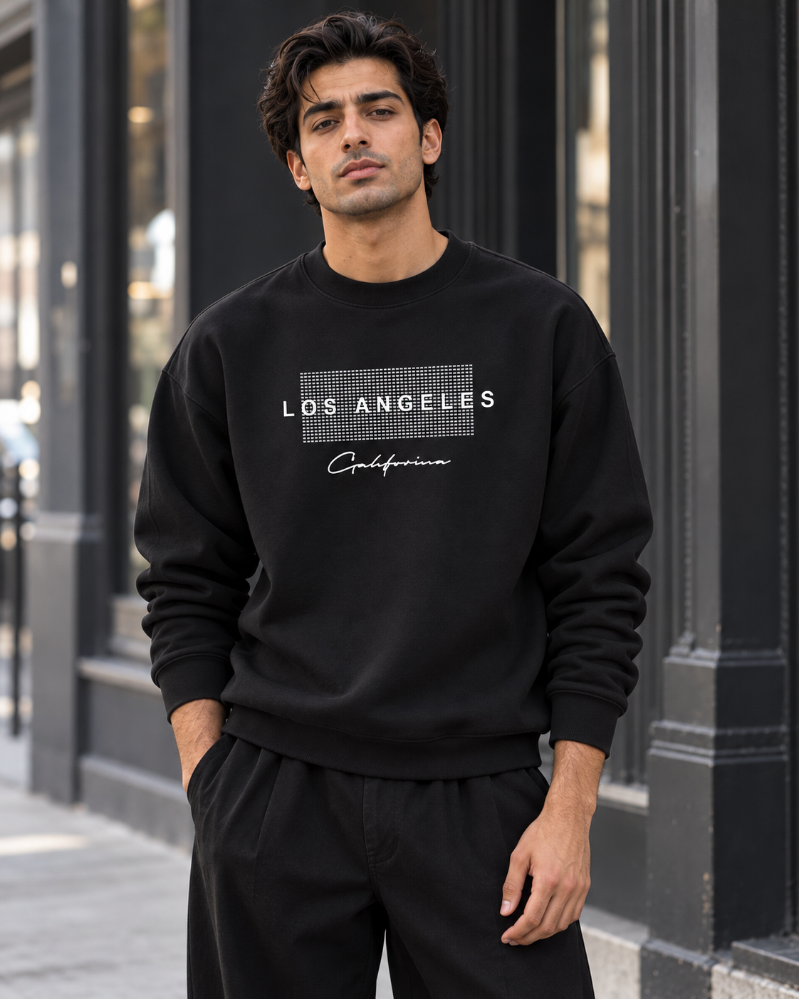 ILEERA® Premium Cotton Los Angeles California Graphic Crewneck Sweatshirt