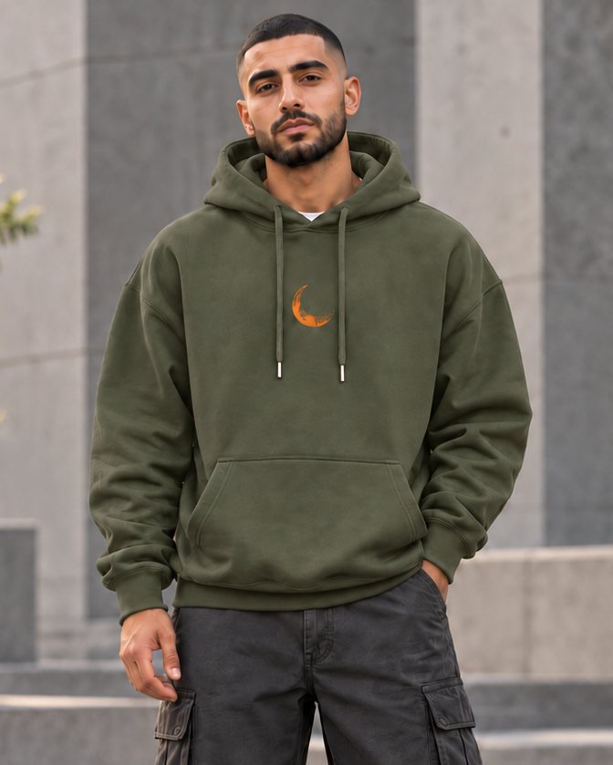 ILEERA® Premium Cotton Moon Explorer Front & Back Print Hoodie