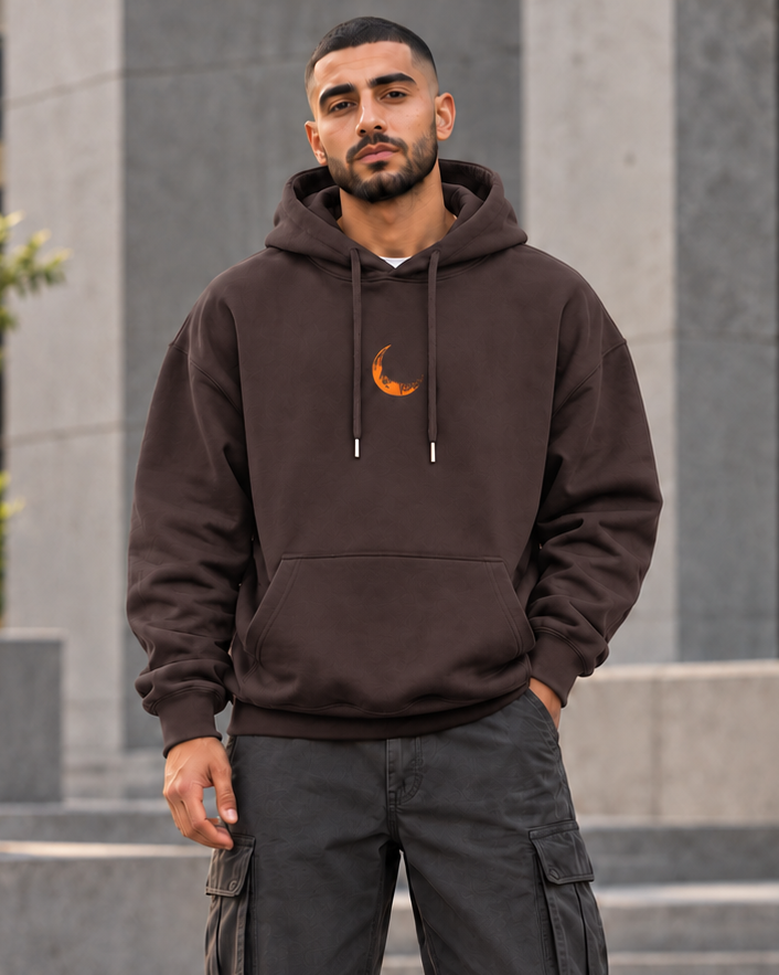 ILEERA® Premium Cotton Moon Explorer Front & Back Print Hoodie