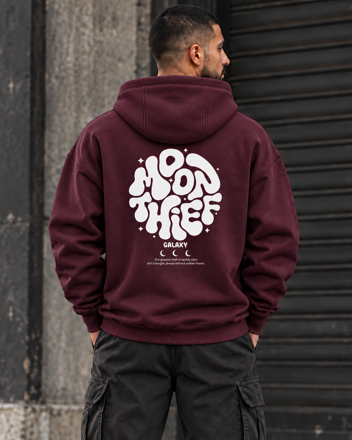 ILEERA® Premium Cotton Moon Thief Front & Back Print Hoodie