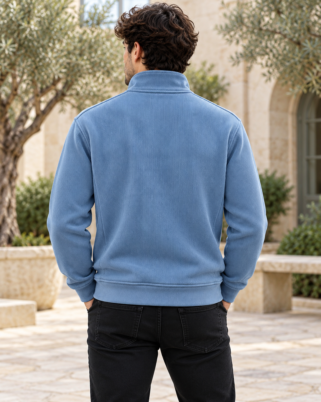 ILEERA® Essential Ribbed Quarter-Zip Sweatshirt