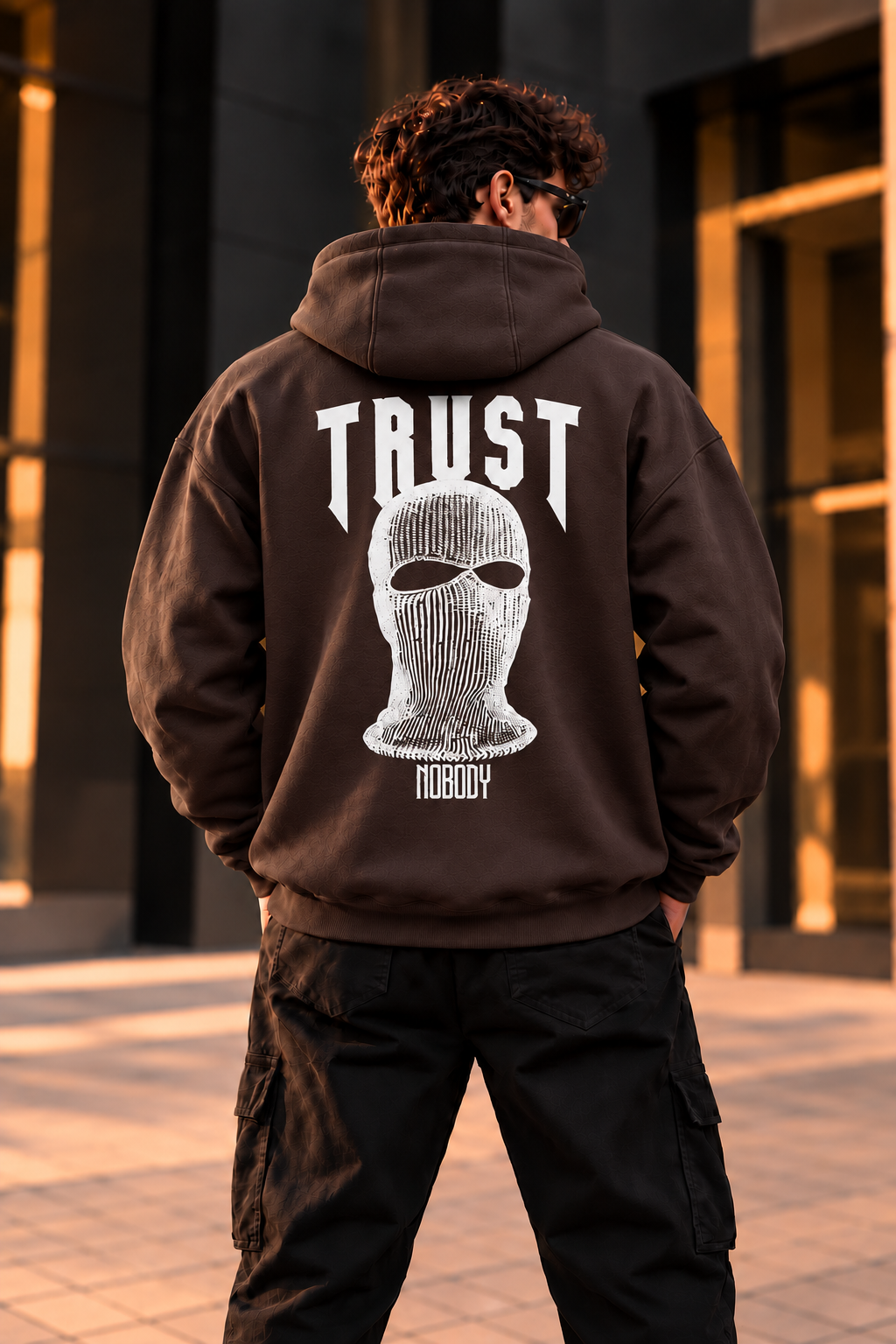 ILEERA® Premium Cotton Trust Nobody Back Print Hoodie
