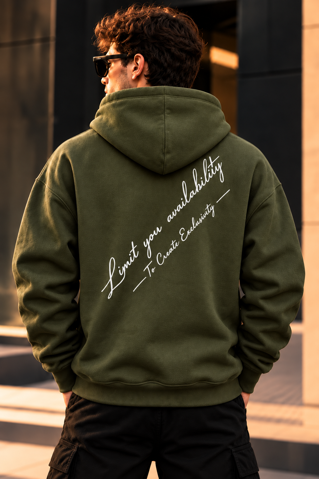 ILEERA® Premium Cotton Exclusivity Script Front & Back Print Hoodie