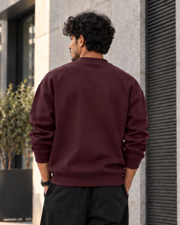 ILEERA® Premium Cotton Oversized Essential Crewneck Sweatshirt