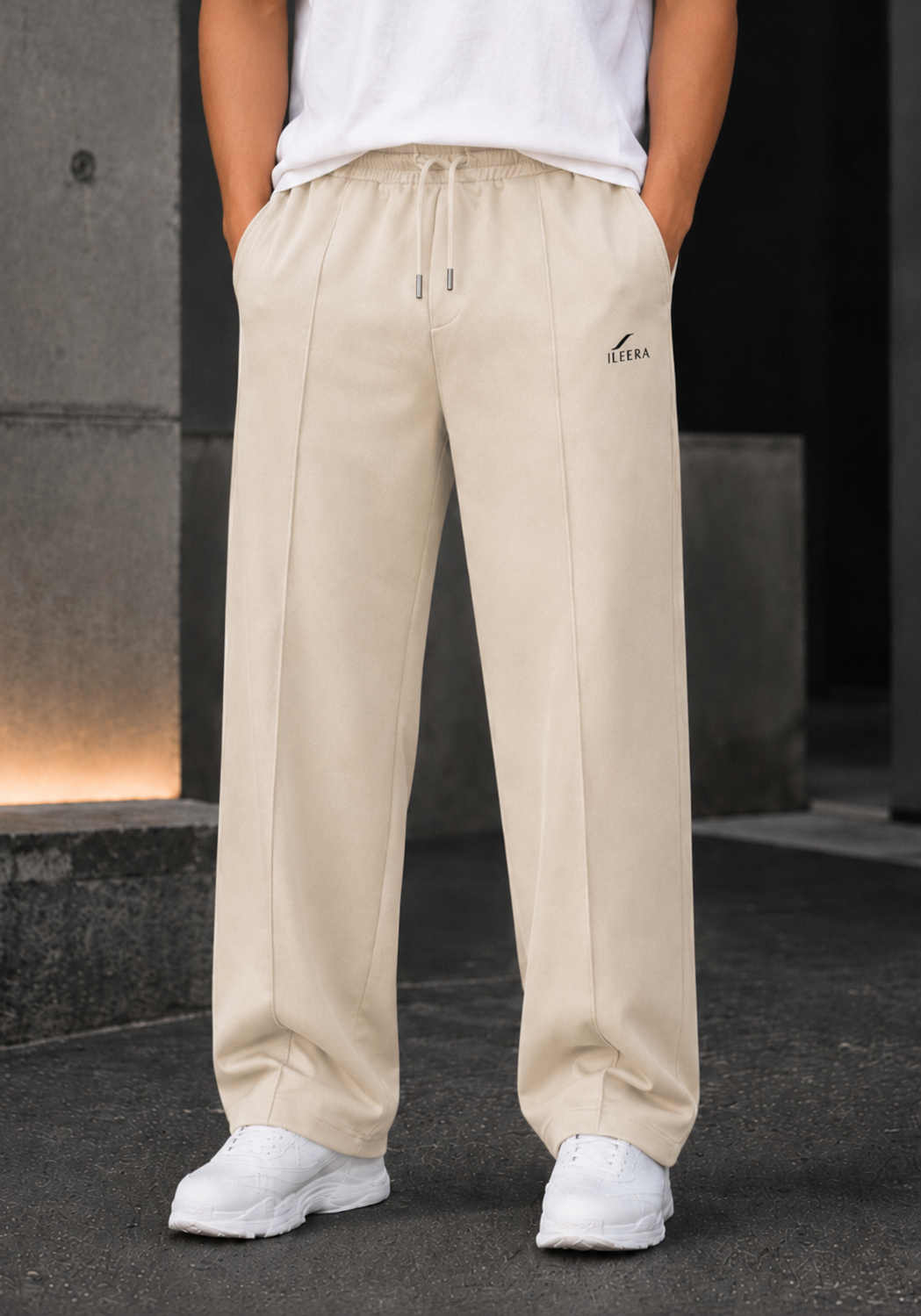 ILEERA® Premium Cotton Jacquard Wide-Leg Sweatpants