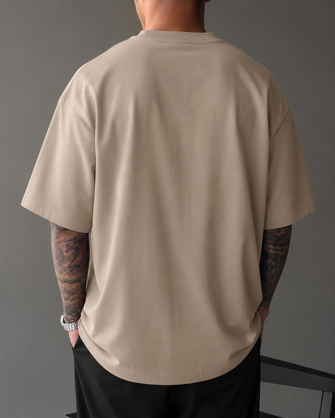 ILEERA® Oversized Ronin Kanji Front Print T-Shirt