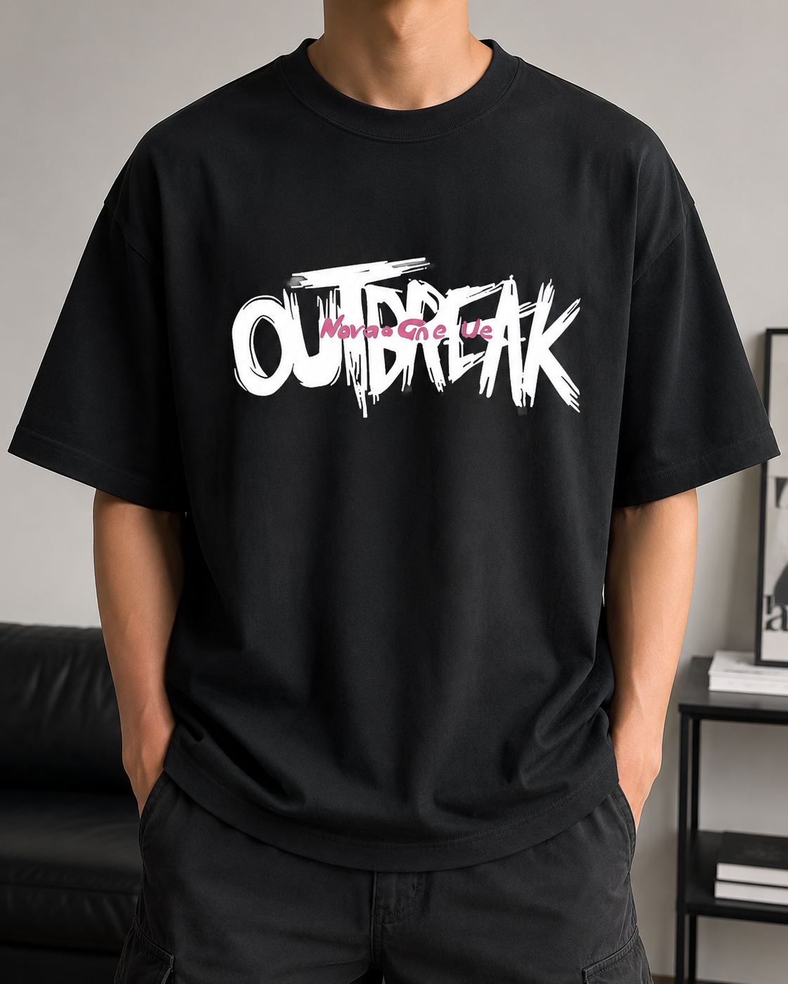 ILEERA® Oversized Outbreak Front Print T-Shirt