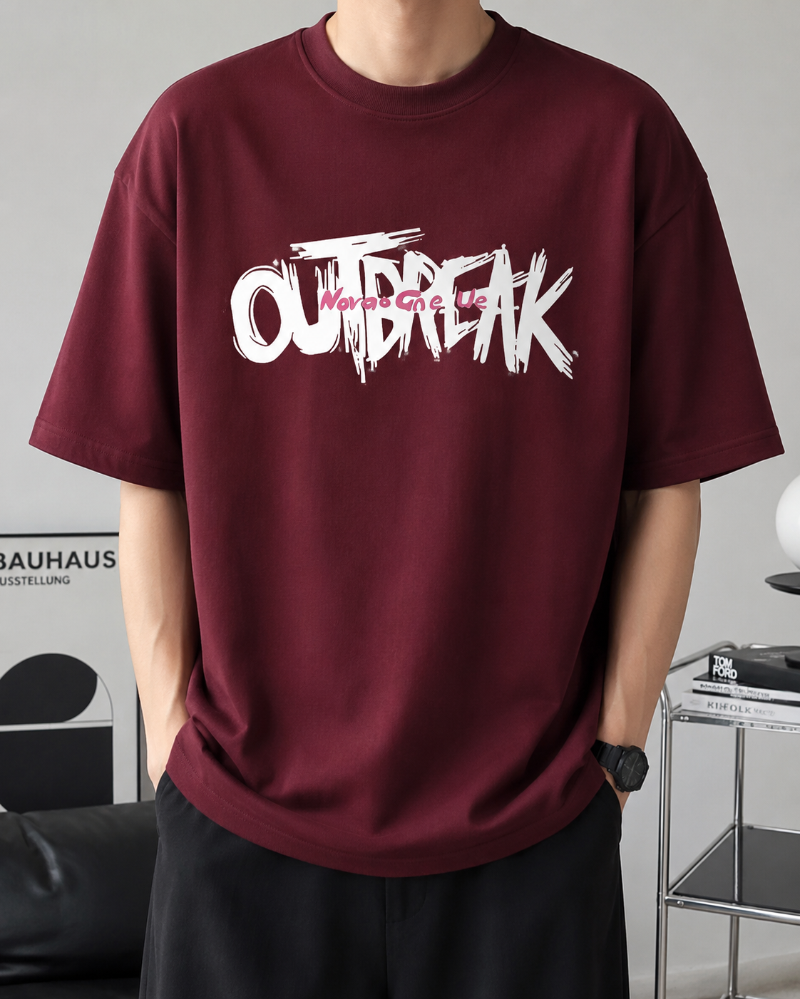 ILEERA® Oversized Outbreak Front Print T-Shirt