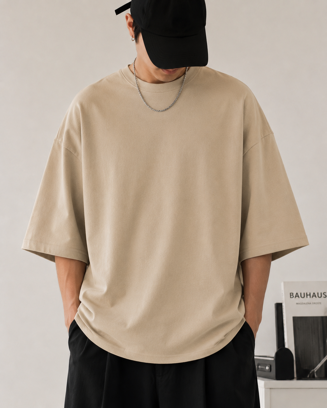 ILEERA® Oversized Dragon Ink Back Print T-Shirt