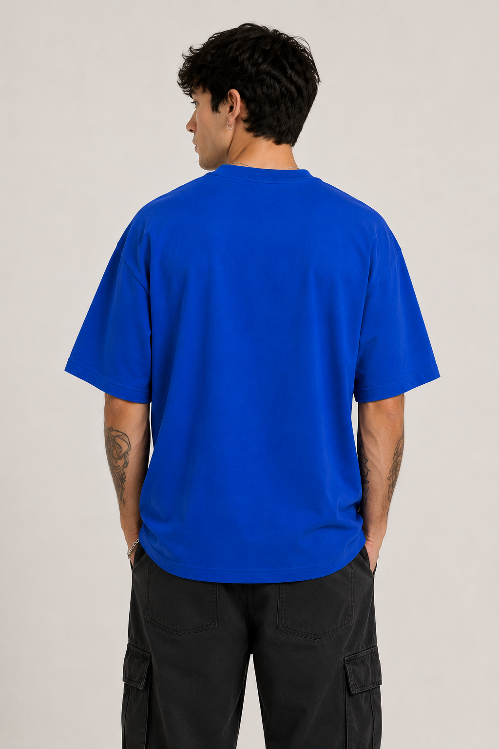 ILEERA® Premium Cotton Oversized Create With Passion Front Print T-Shirt