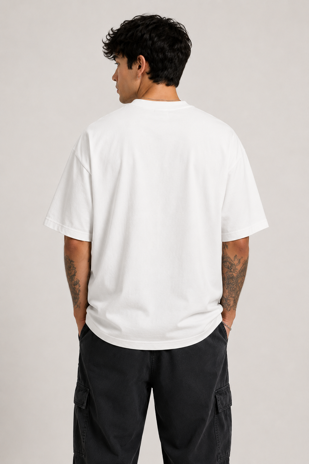 ILEERA® Premium Cotton Oversized Create With Passion Front Print T-Shirt