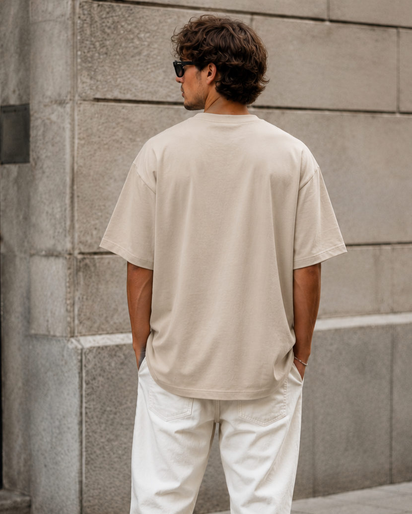 ILEERA® Premium Cotton Oversized Currently Somewhere Else Front Print T-Shirt