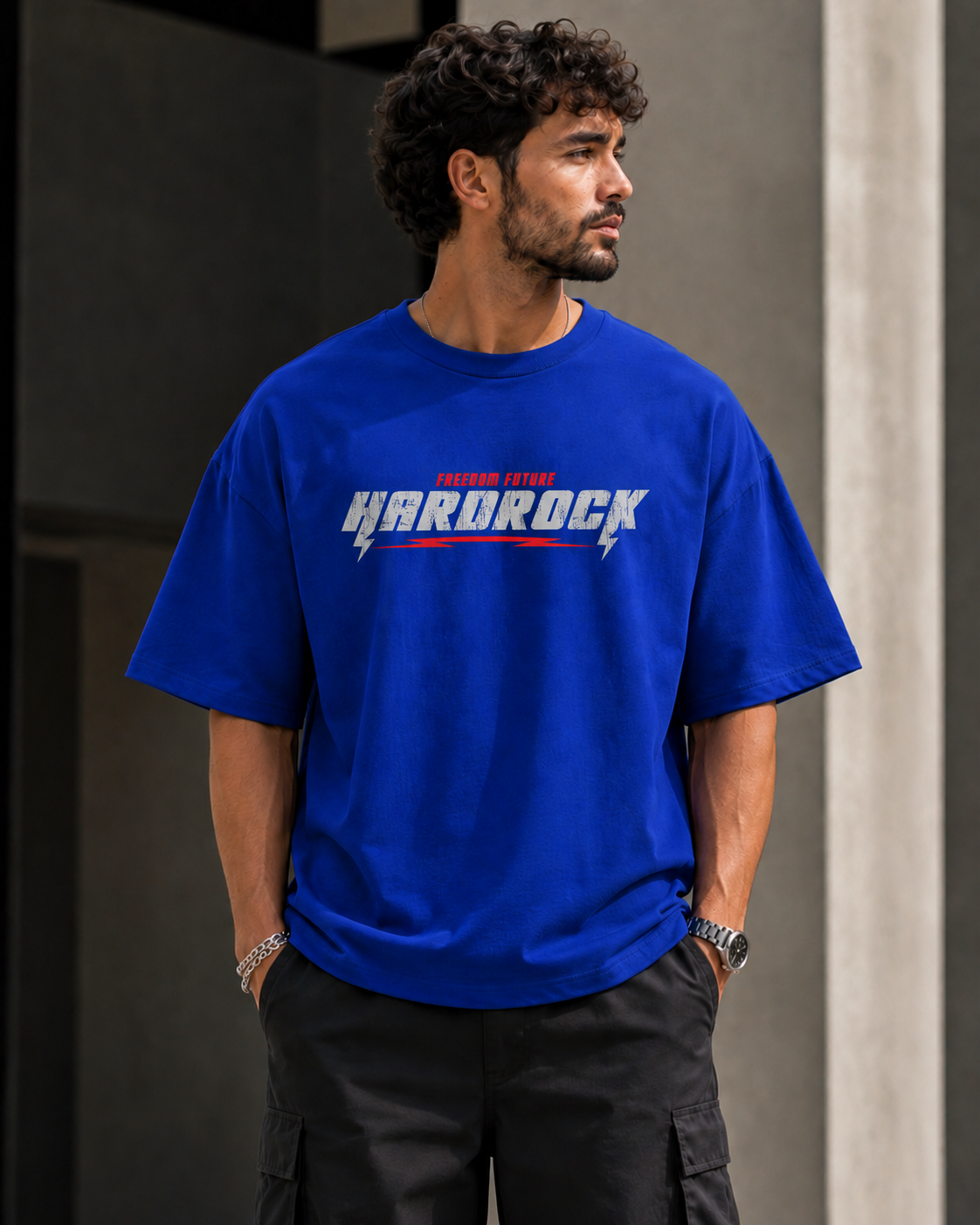 ILEERA® Premium Cotton Oversized Hardrock T-Shirt