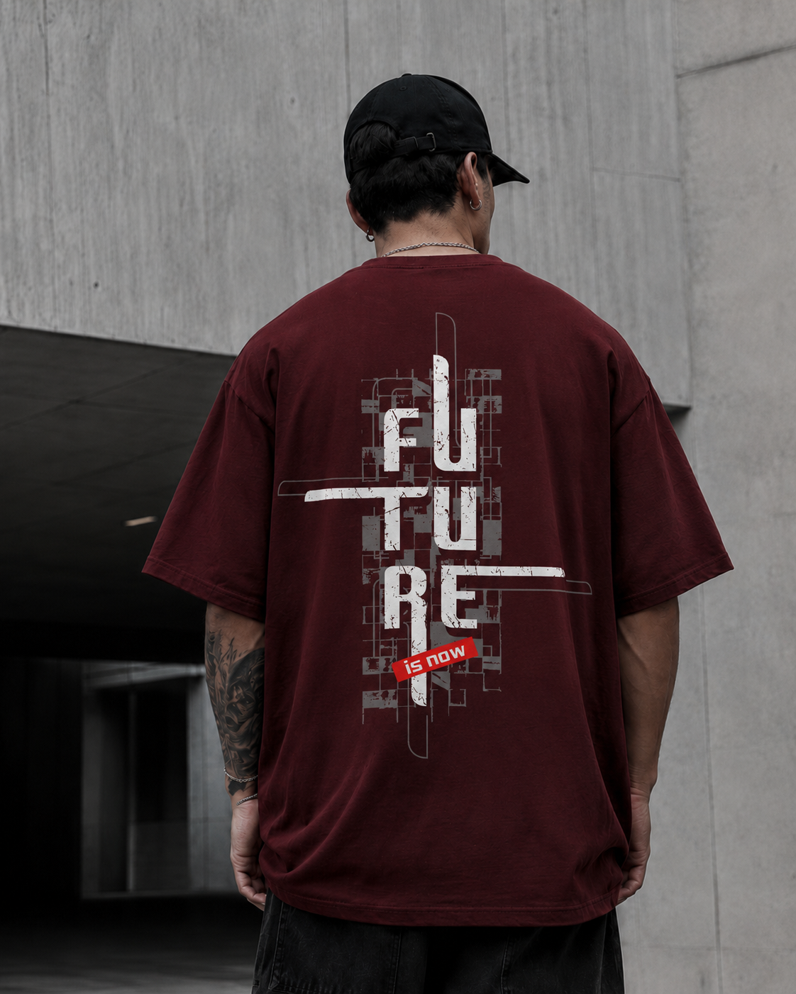 ILEERA® Premium Cotton Oversized Future Is Now T-Shirt