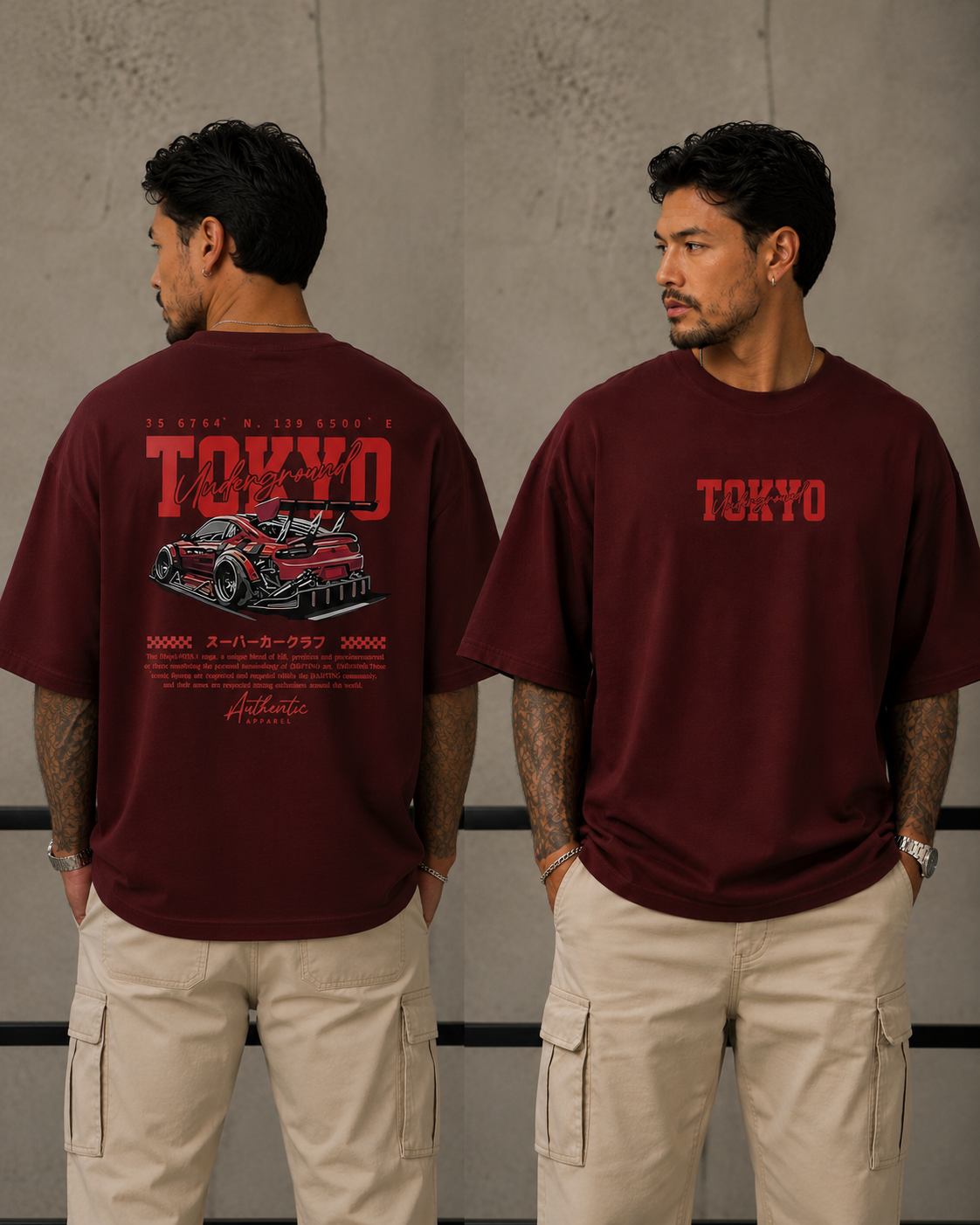 ILEERA® Premium Cotton Oversized Tokyo Underground T-Shirt