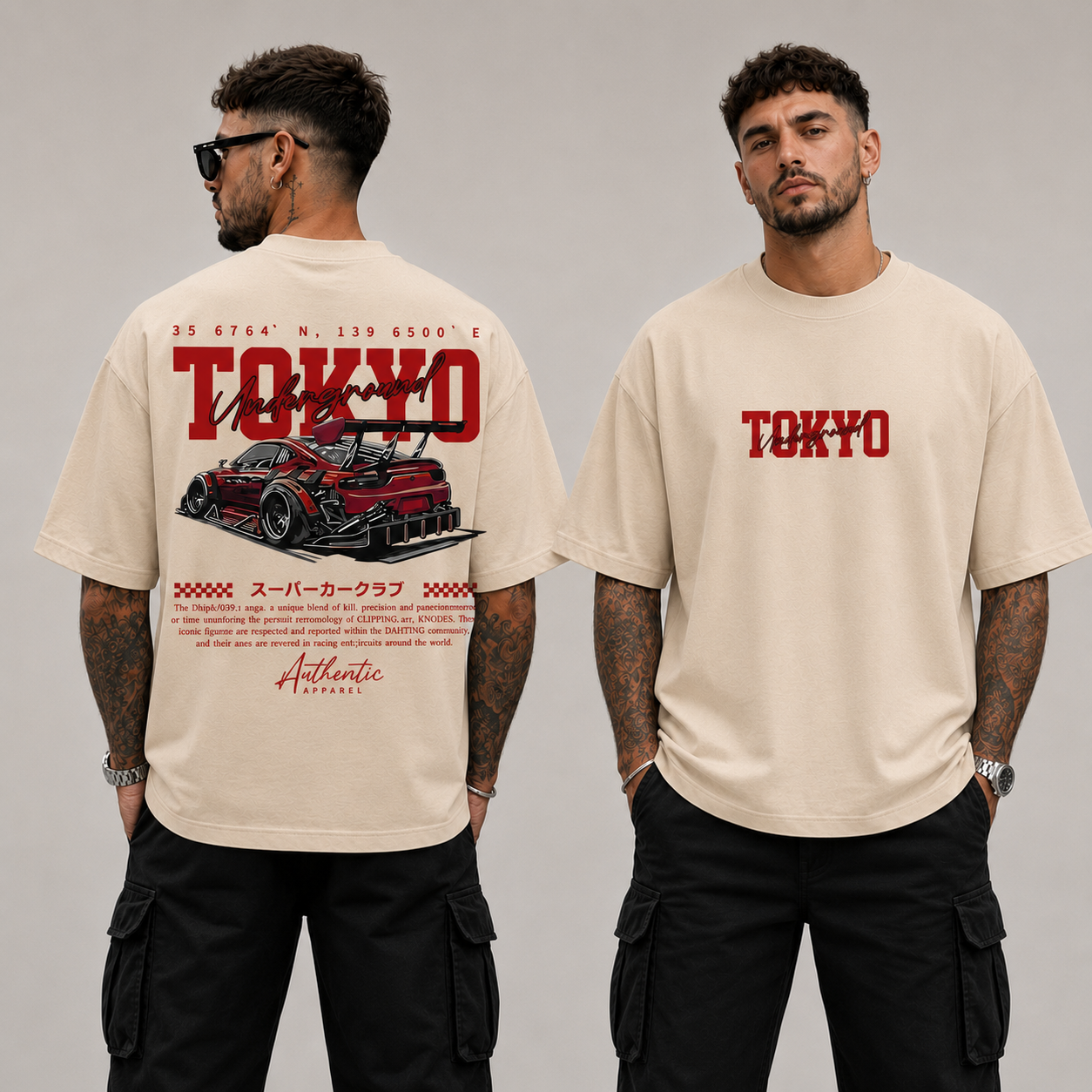 ILEERA® Premium Cotton Oversized Tokyo Underground T-Shirt