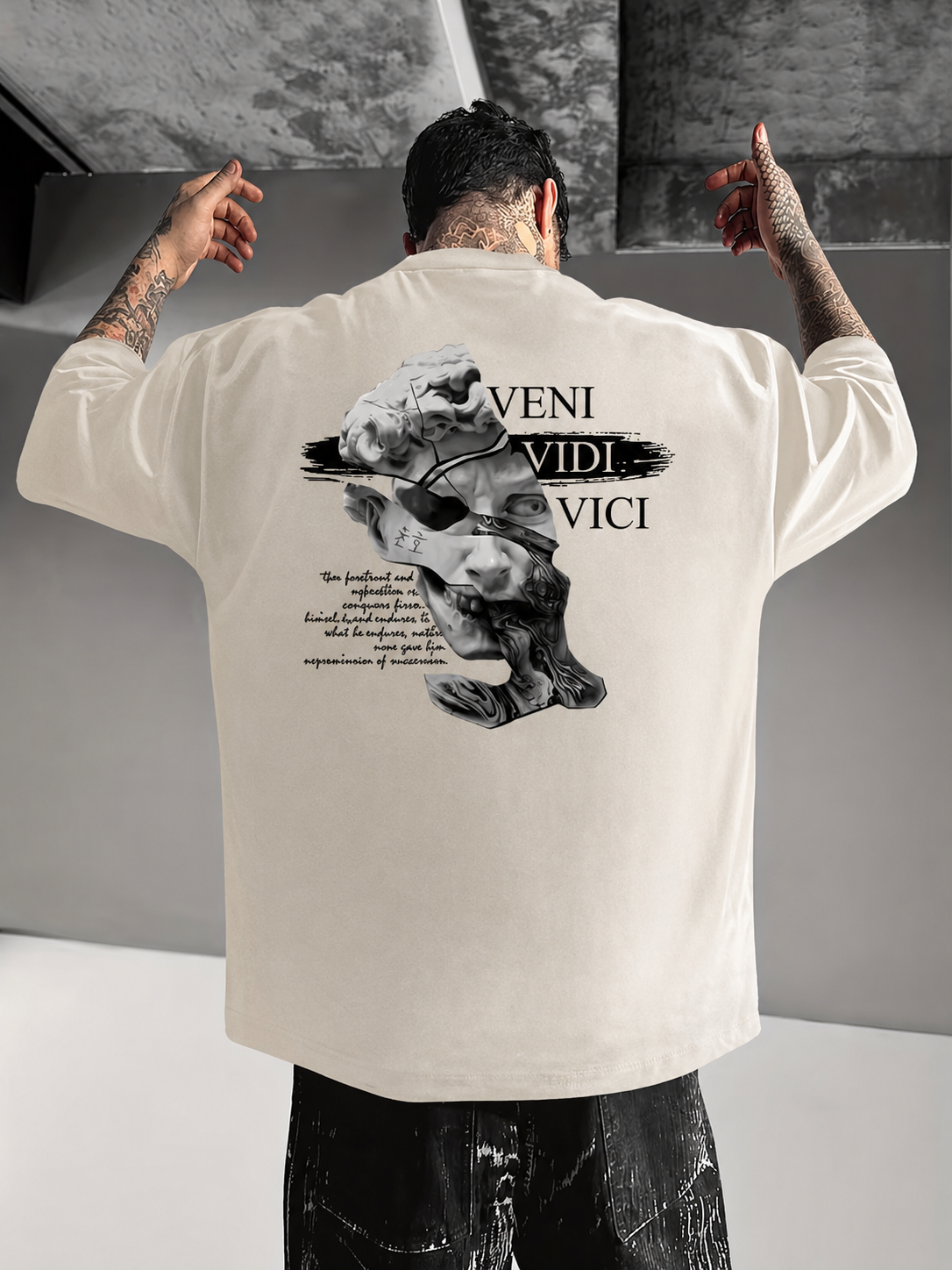 ILEERA® Premium Cotton Oversized Veni Vidi Tee