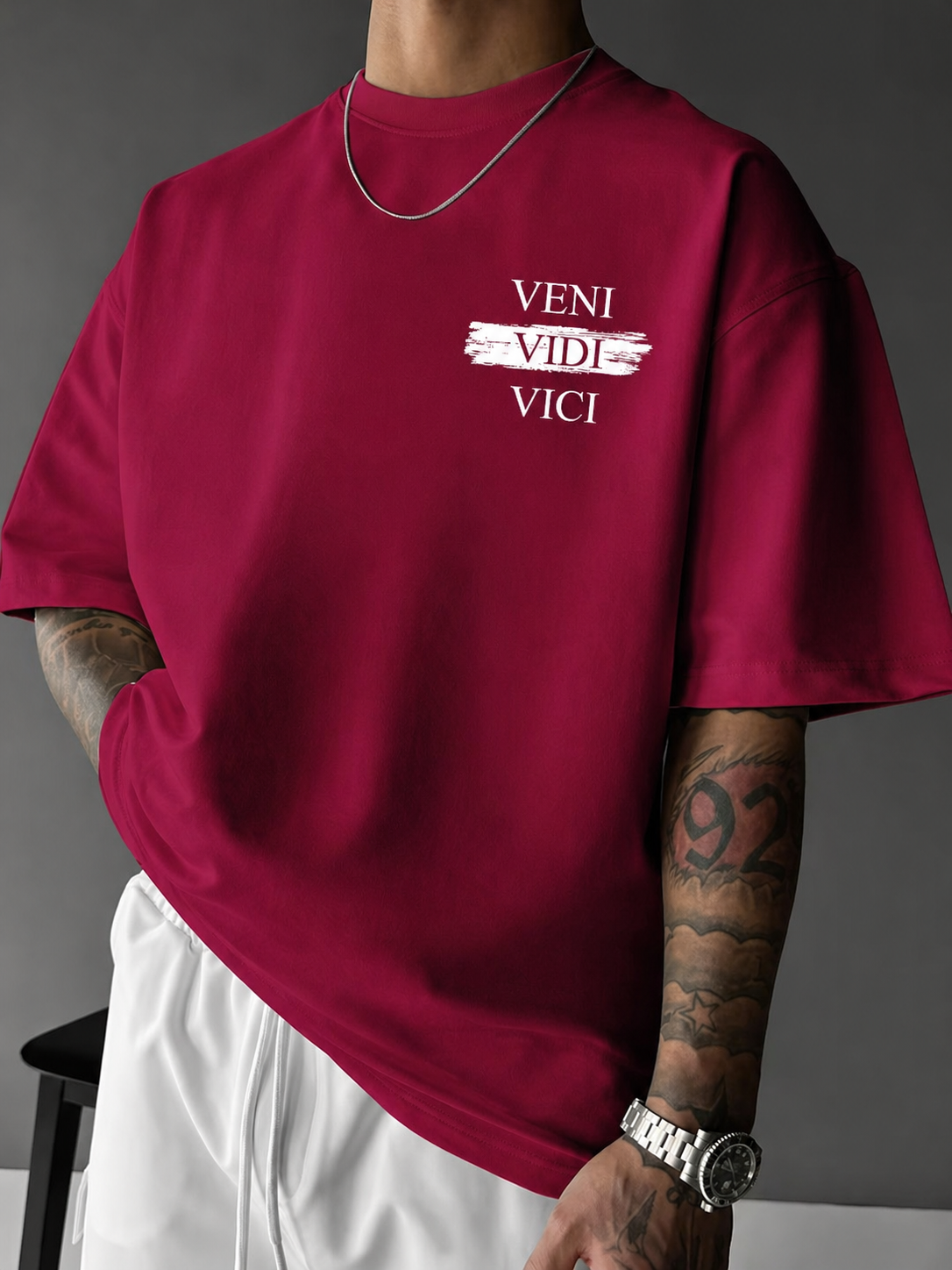 ILEERA® Premium Cotton Oversized Veni Vidi Tee