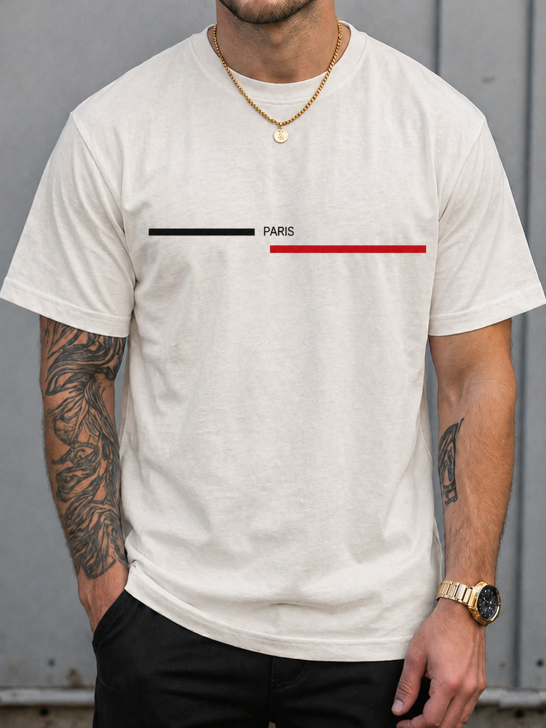ILEERA® Premium Cotton Paris Graphic Cotton Casual T-Shirt