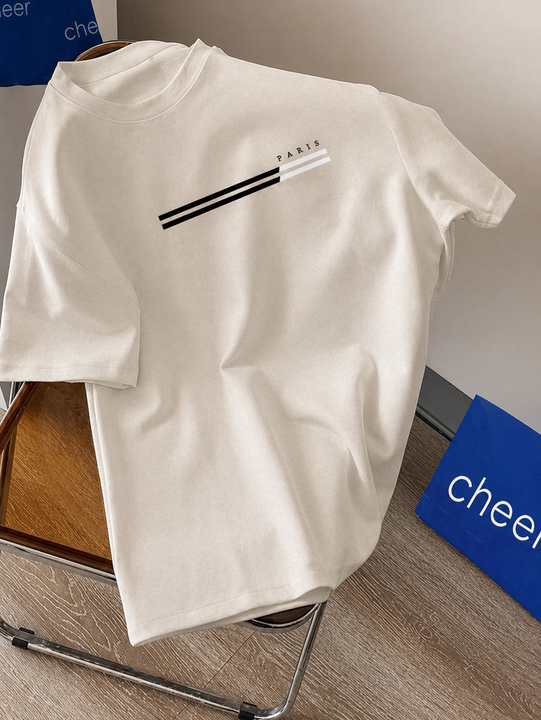 ILEERA® Premium Cotton Oversized Paris Graphic Casual T-Shirt