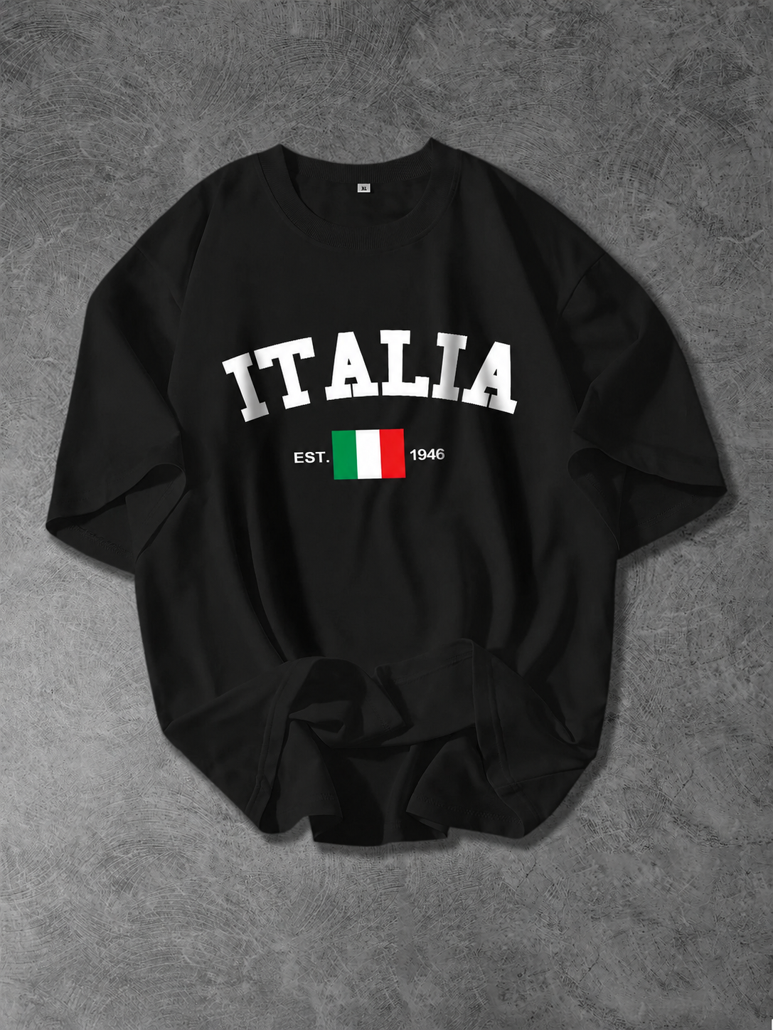 ILEERA® Premium Cotton Oversized Italia Graphic Casual T-Shirt