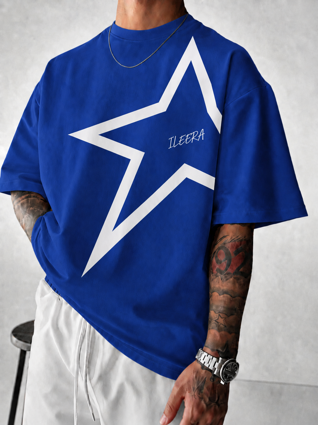 ILEERA® Premium Cotton Star Oversized T-Shirt