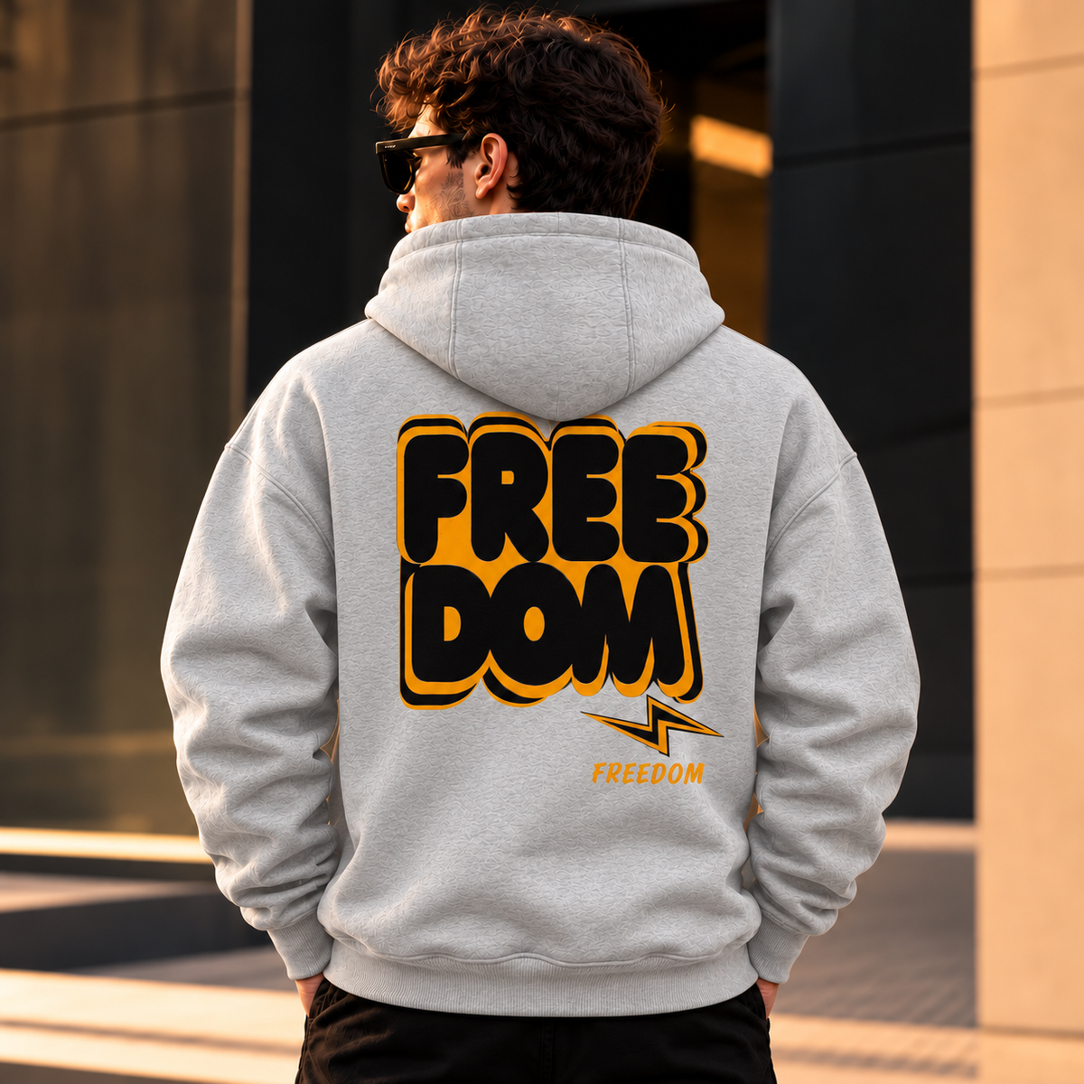 ILEERA® Premium Cotton Freedom Lightning Front & Back Print Hoodie