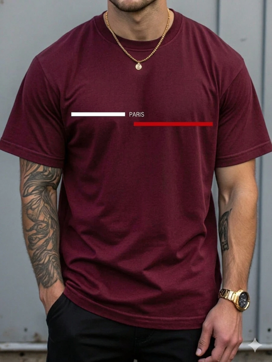 ILEERA® Premium Cotton Paris Graphic Cotton Casual T-Shirt