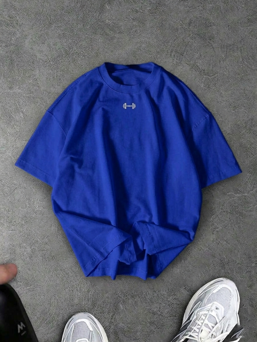 ILEERA® Premium Cotton Oversized Minimal Gym Graphic T-Shirt