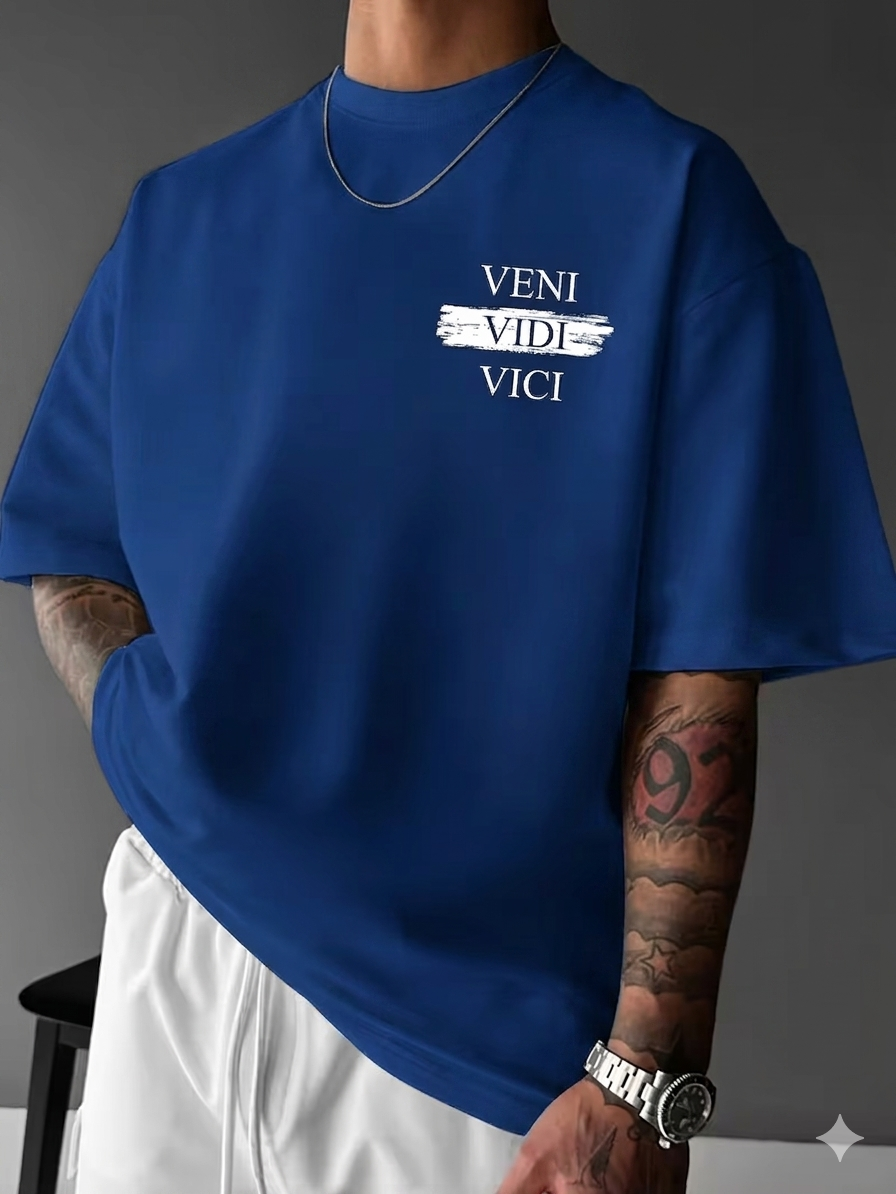 ILEERA® Premium Cotton Oversized Veni Vidi Tee
