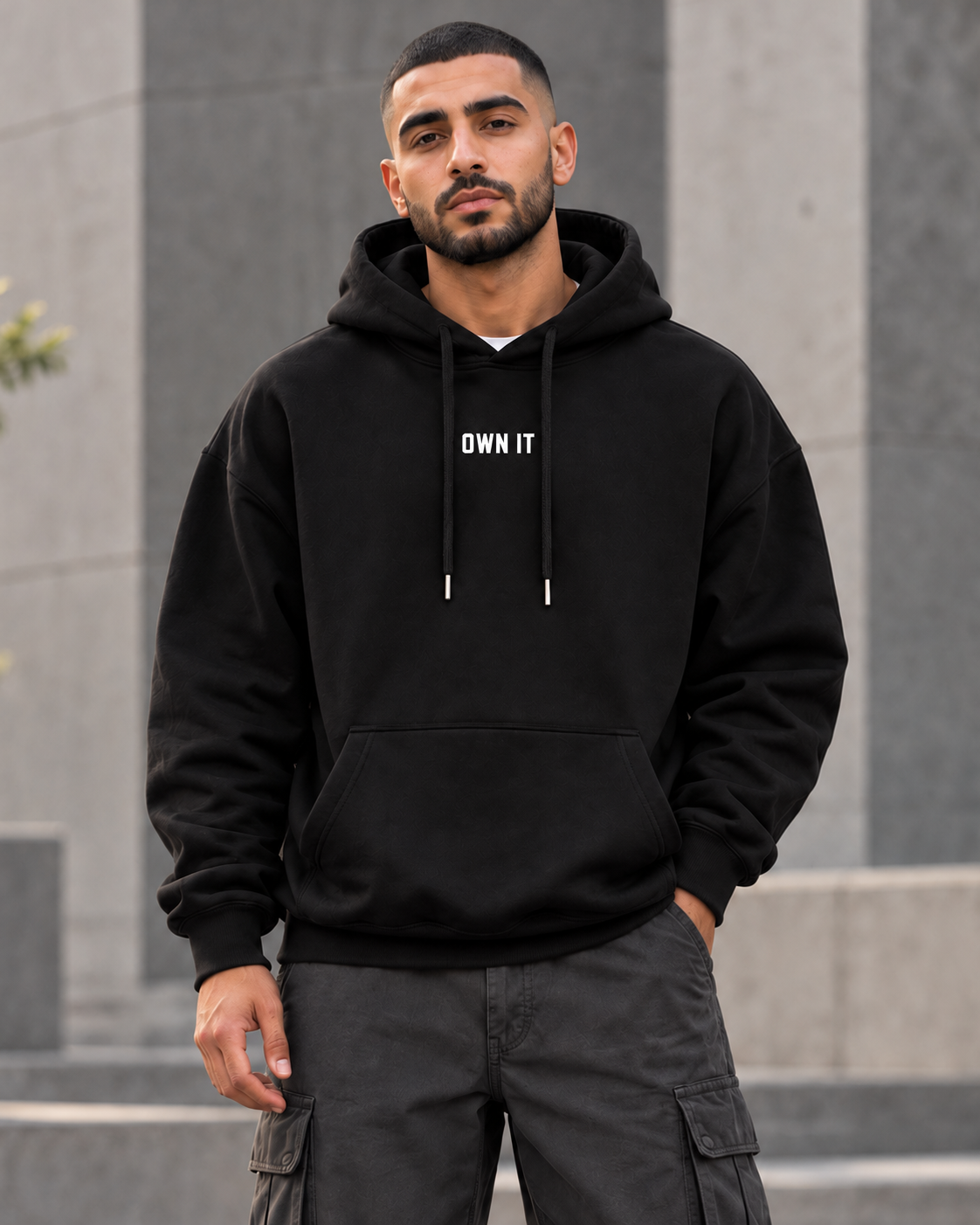 ILEERA® Premium Cotton Own It Front & Back Print Hoodie