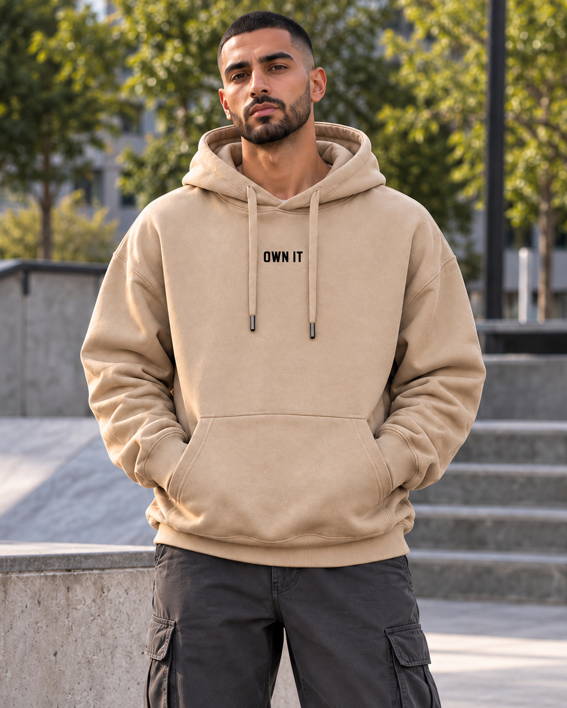 ILEERA® Premium Cotton Own It Front & Back Print Hoodie