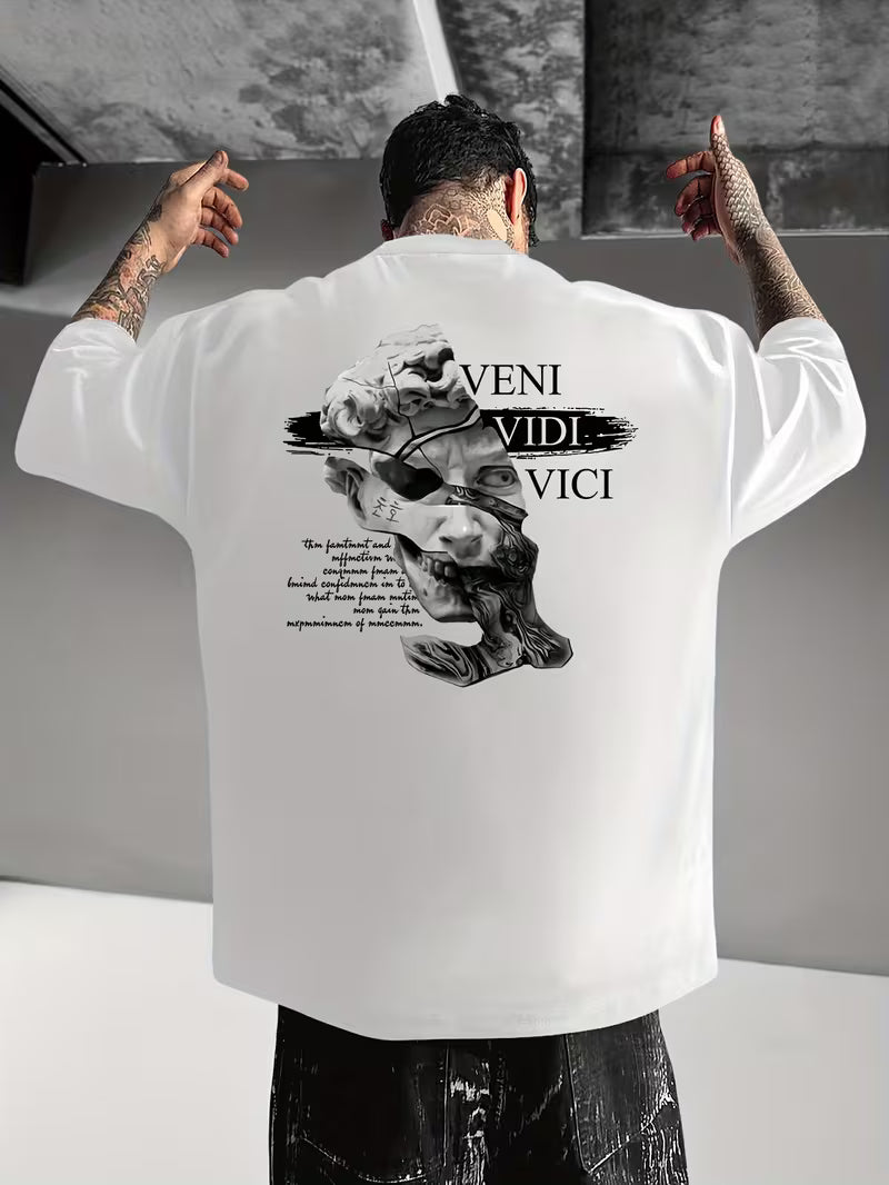 ILEERA® Premium Cotton Oversized Veni Vidi Tee
