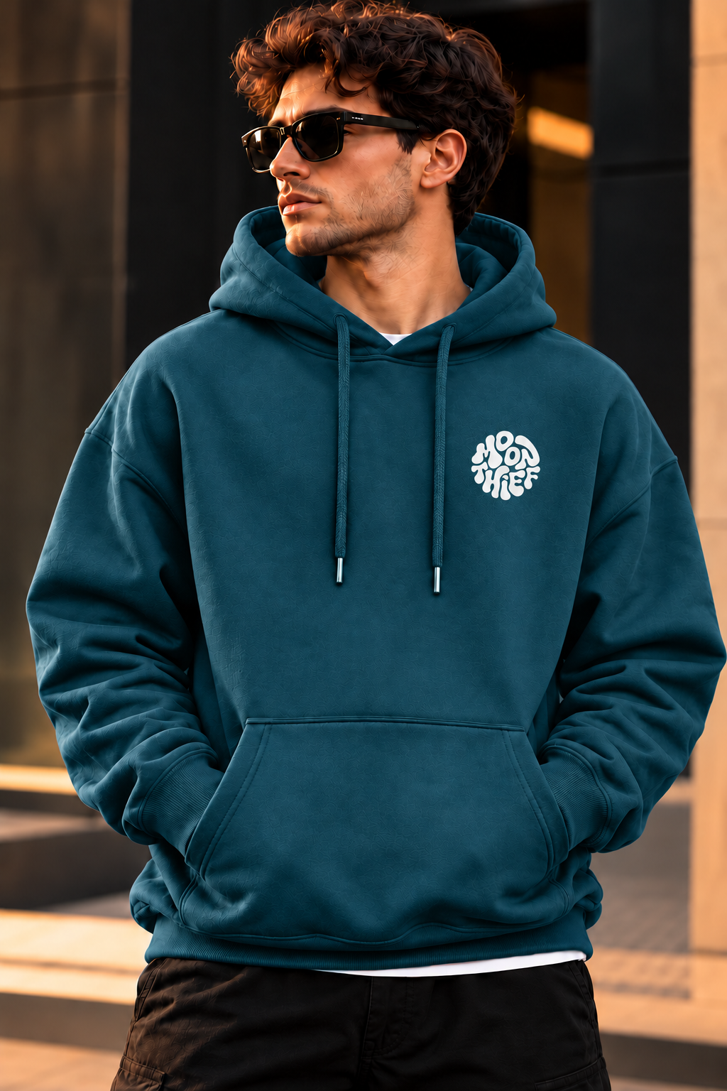 ILEERA® Premium Cotton Moon Thief Front & Back Print Hoodie