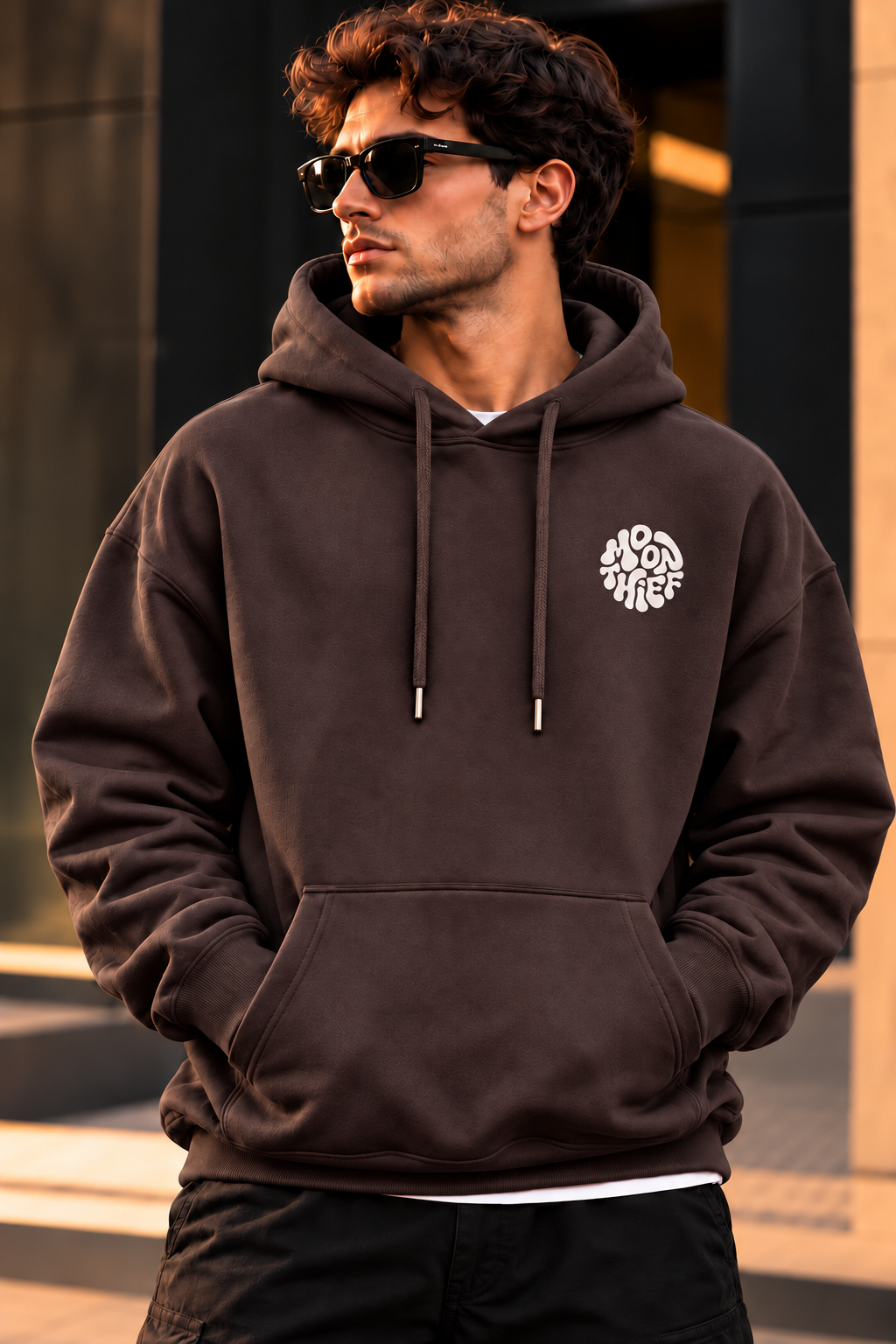 ILEERA® Premium Cotton Moon Thief Front & Back Print Hoodie
