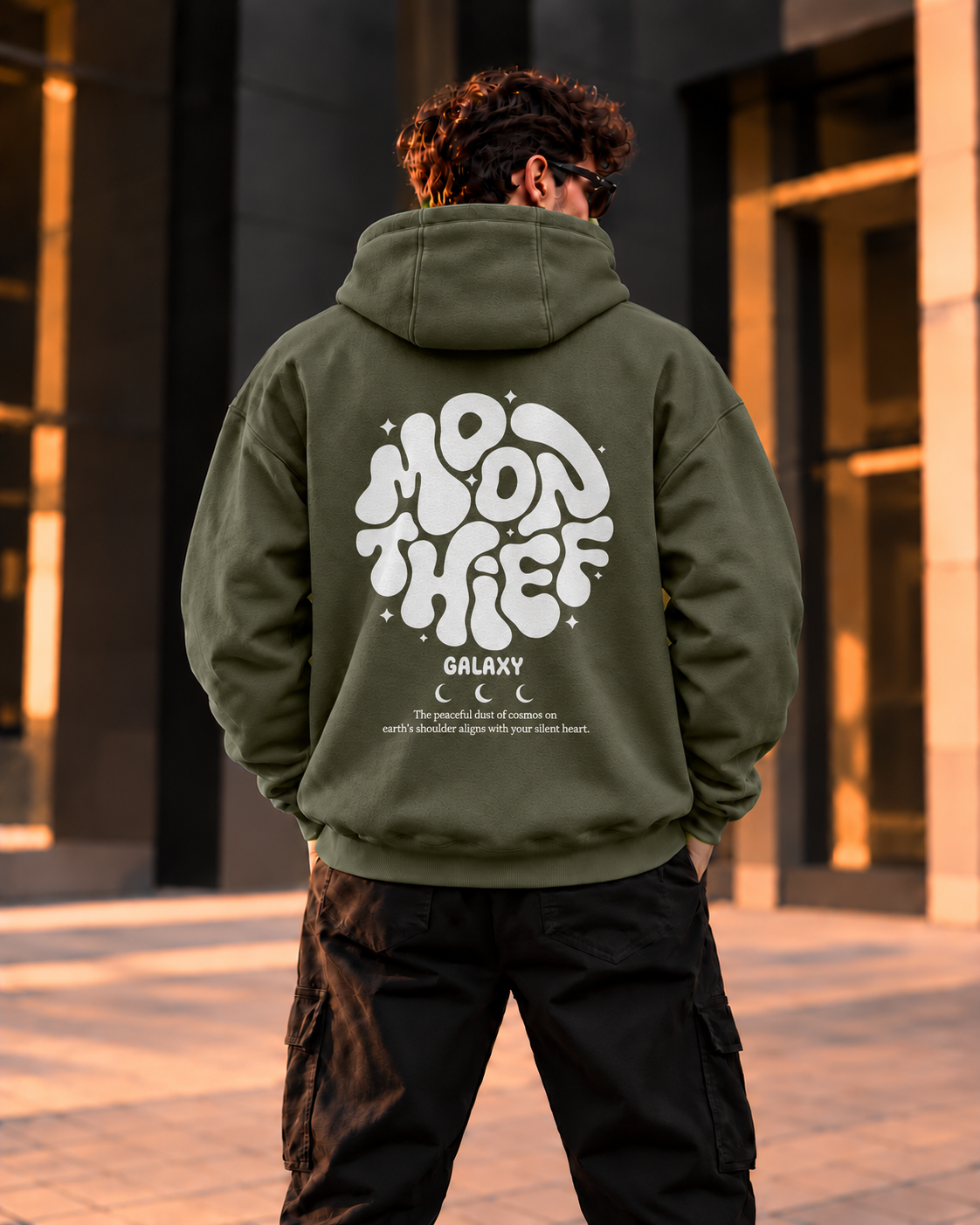 ILEERA® Premium Cotton Moon Thief Front & Back Print Hoodie