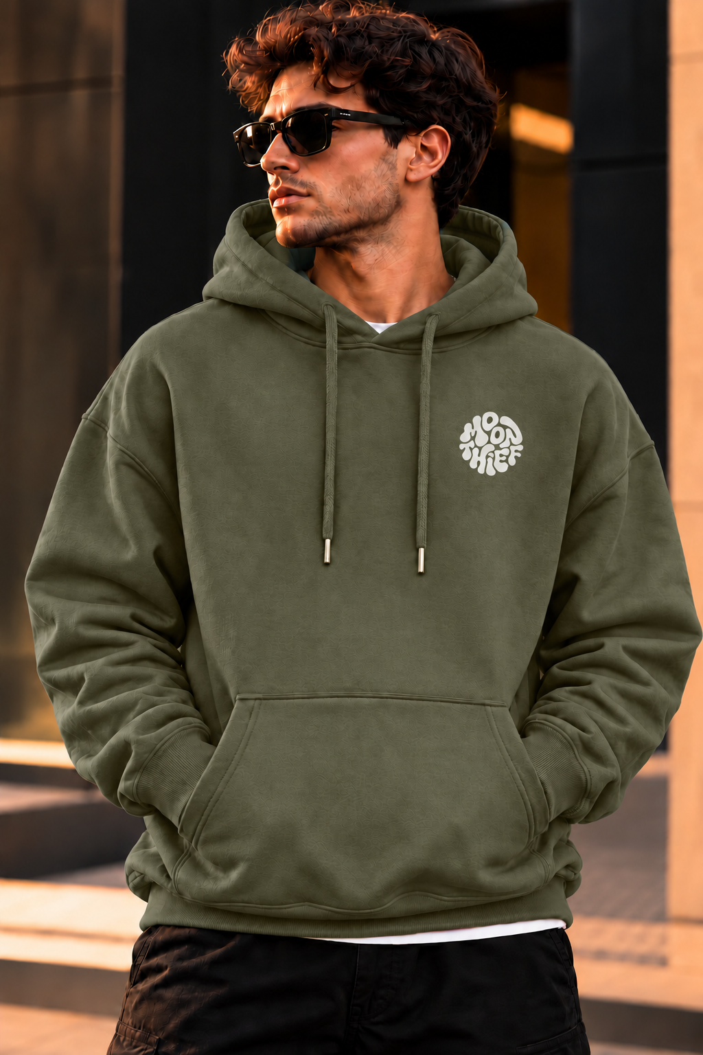 ILEERA® Premium Cotton Moon Thief Front & Back Print Hoodie